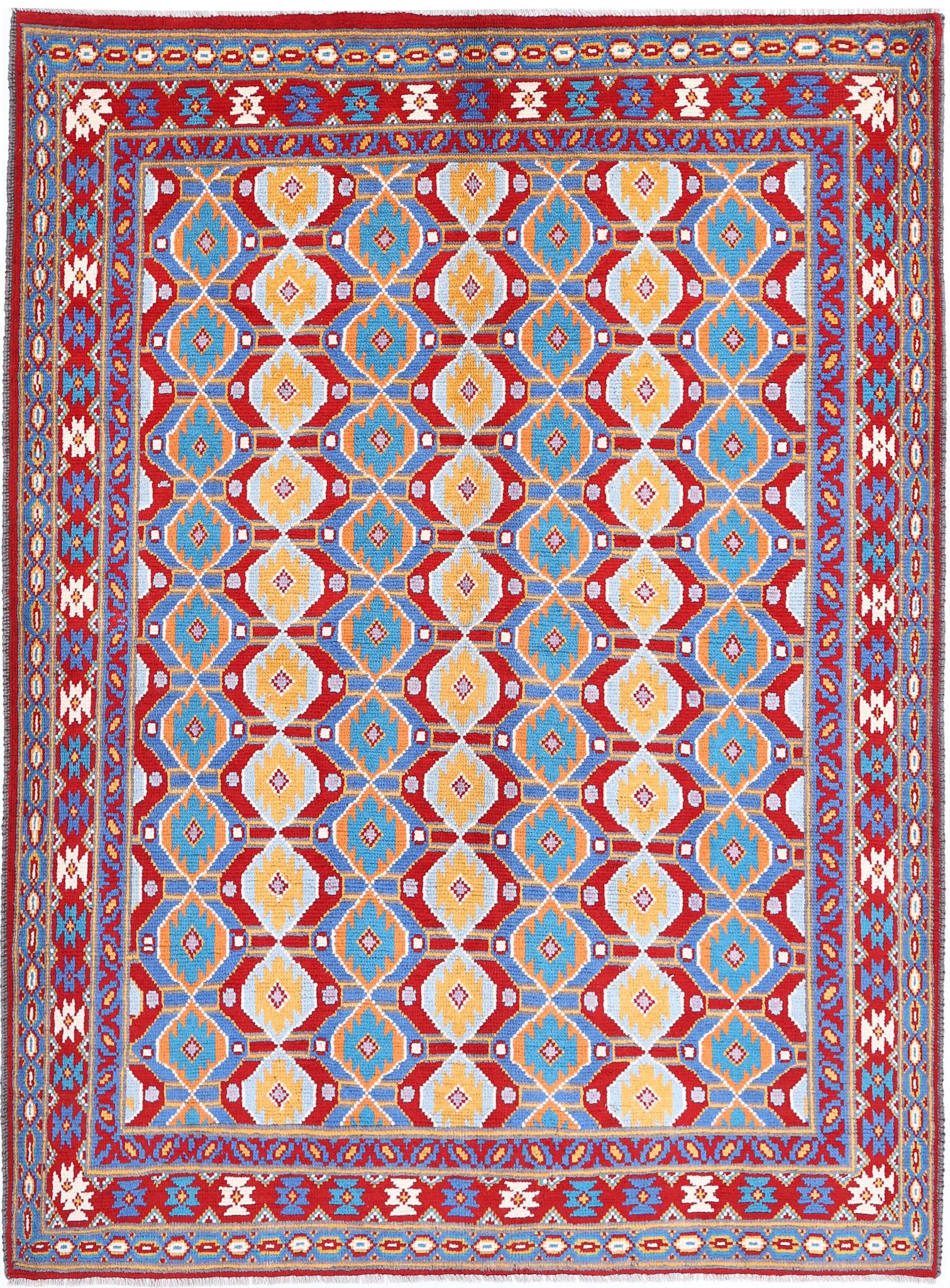 Hand Knotted Baluch Revival Wool Rug - 5'8'' x 7'9''