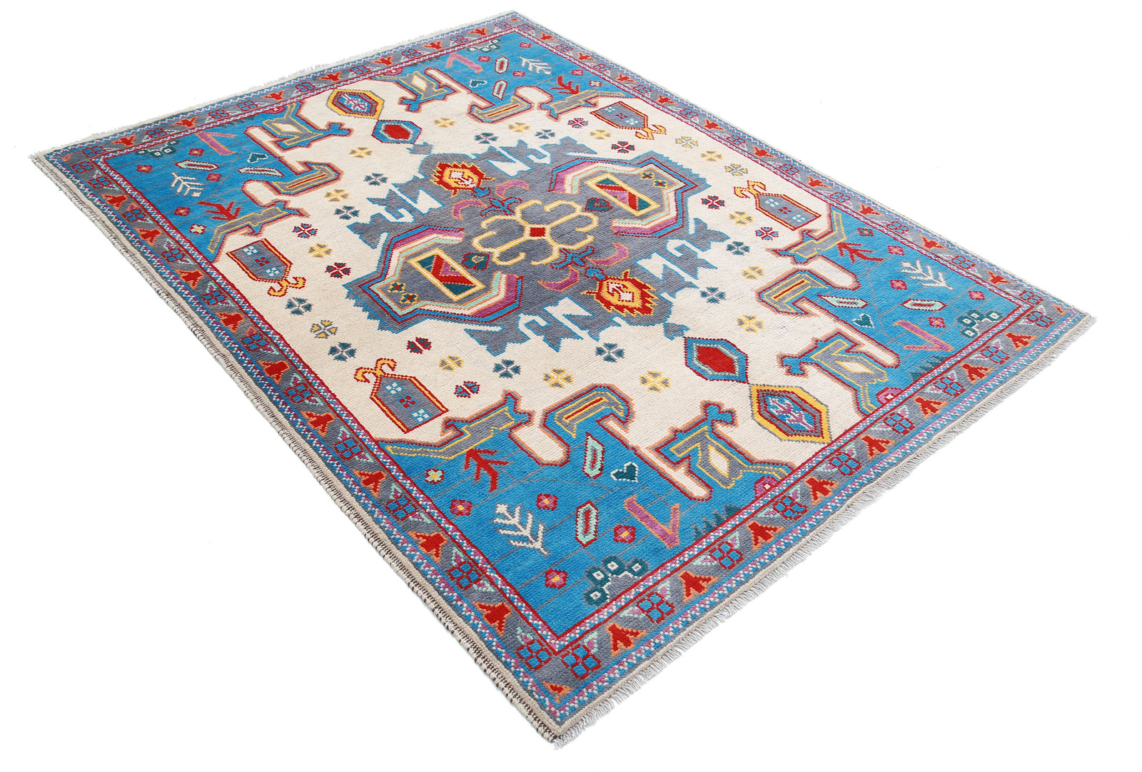 Hand Knotted Baluch Revival Wool Rug - 5'0'' x 6'7''