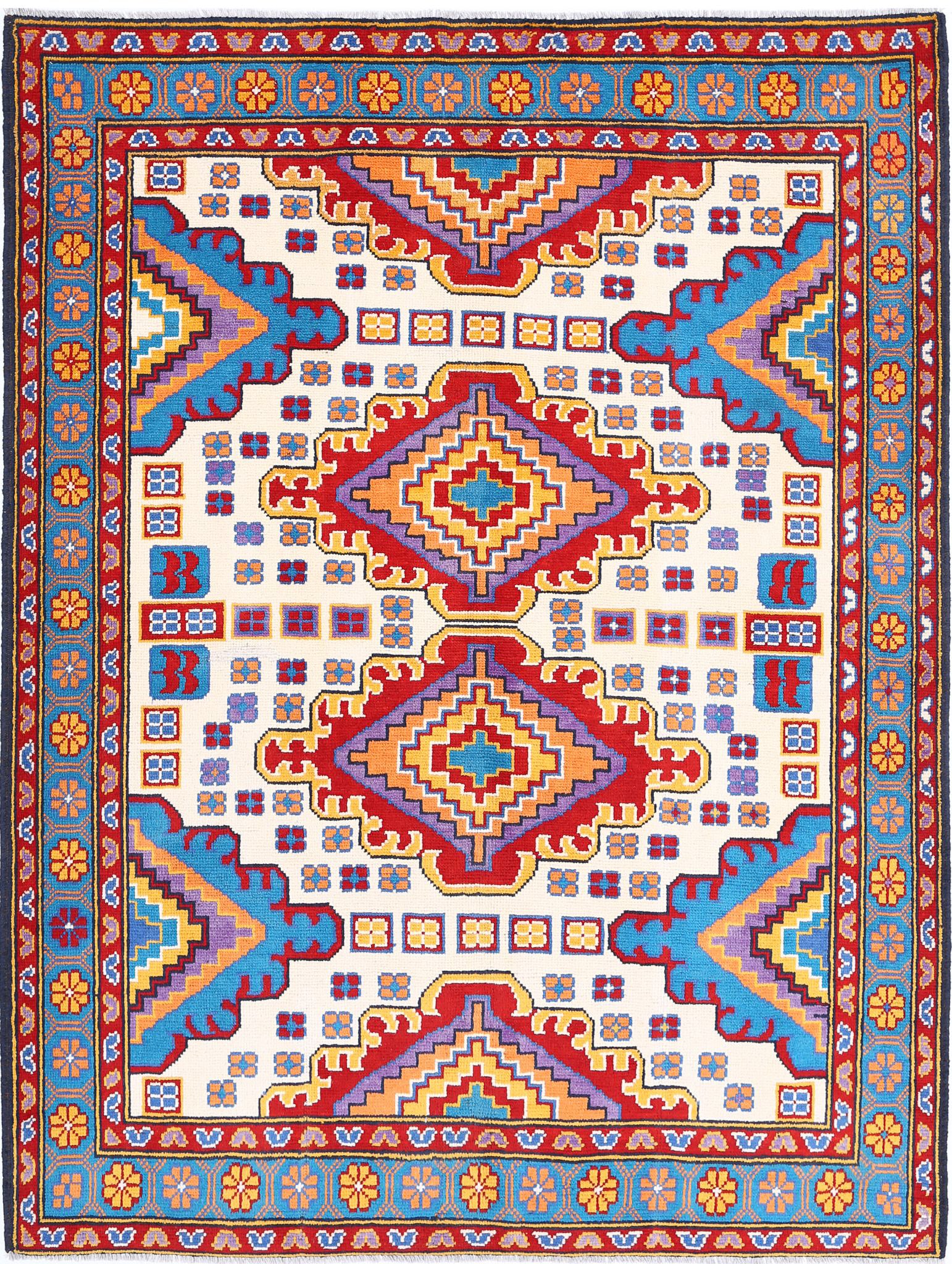 Hand Knotted Baluch Revival Wool Rug - 6'1'' x 7'10''