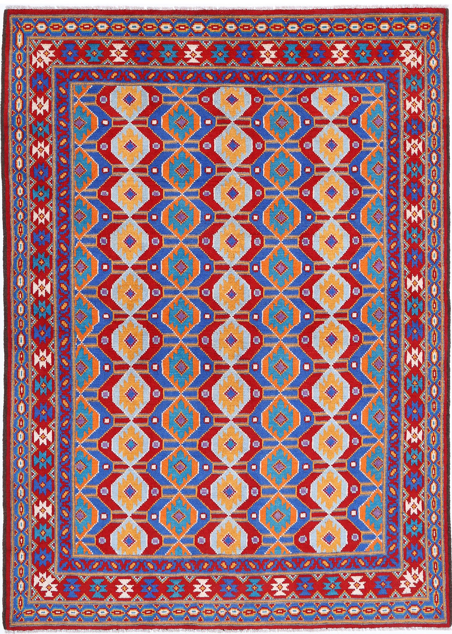 Hand Knotted Baluch Revival Wool Rug - 5'9'' x 8'1''