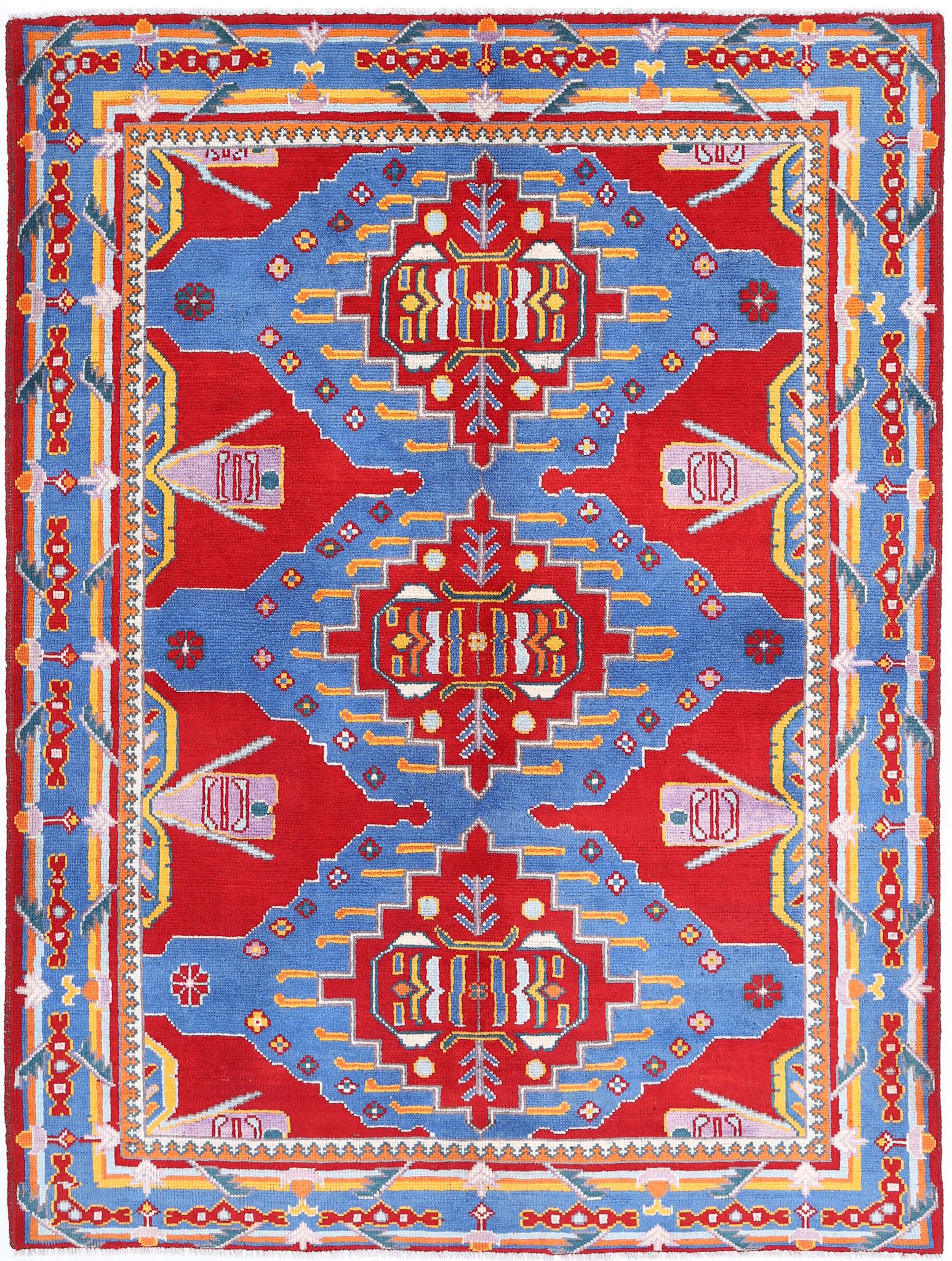 Hand Knotted Baluch Revival Wool Rug - 5'8'' x 7'7''