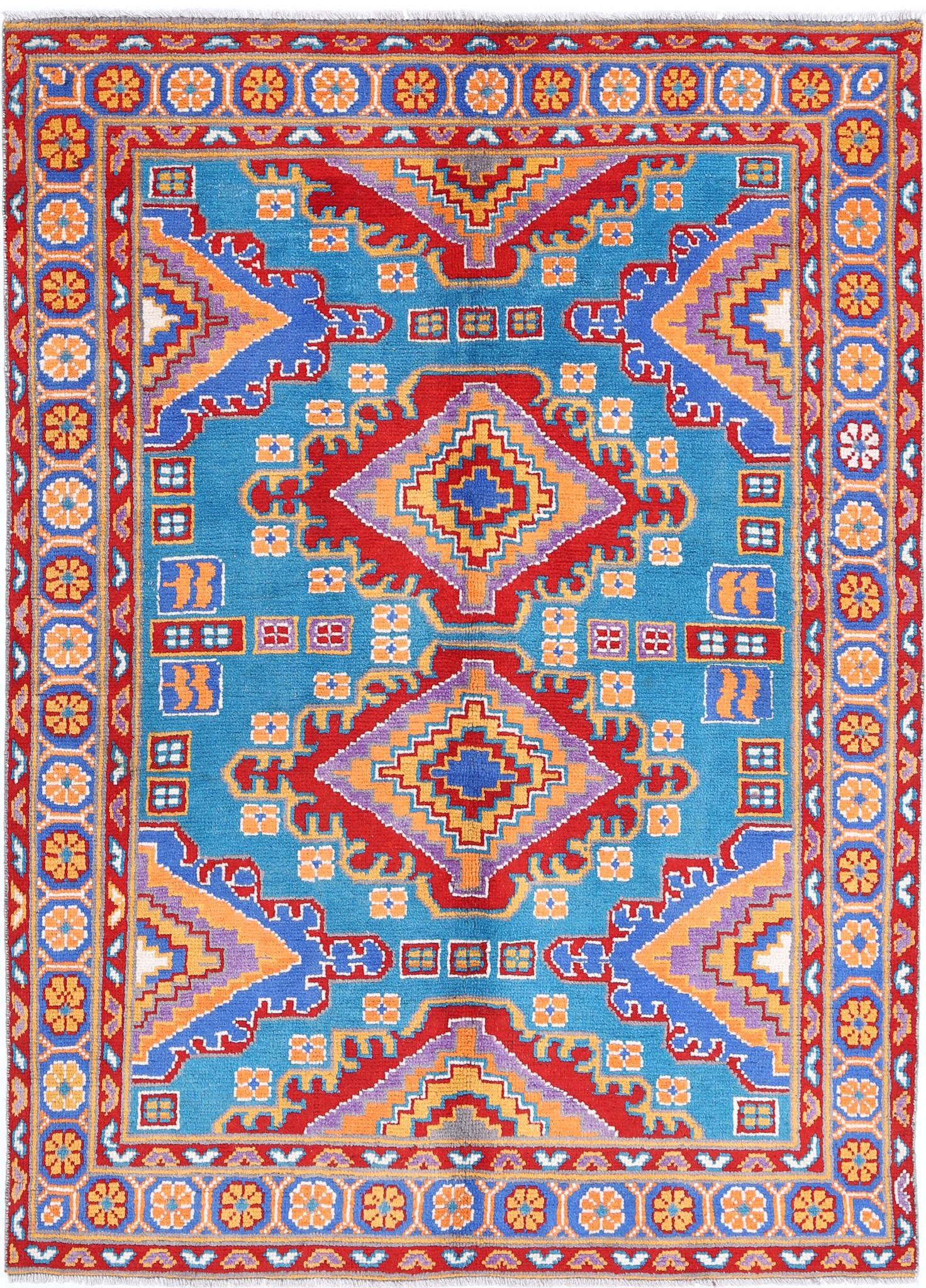 Hand Knotted Baluch Revival Wool Rug - 4'8'' x 6'8''
