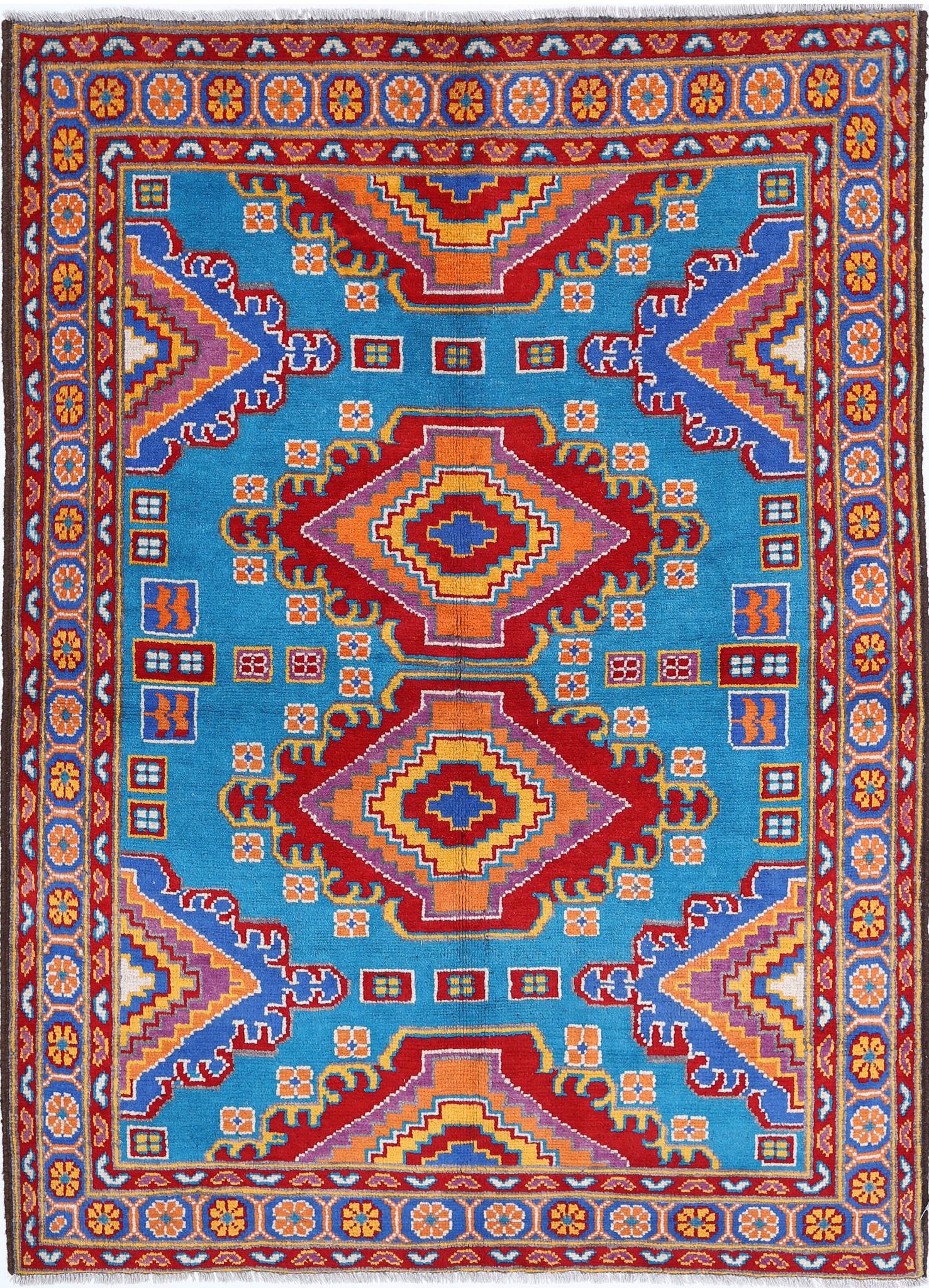 Hand Knotted Baluch Revival Wool Rug - 4'9'' x 6'8''