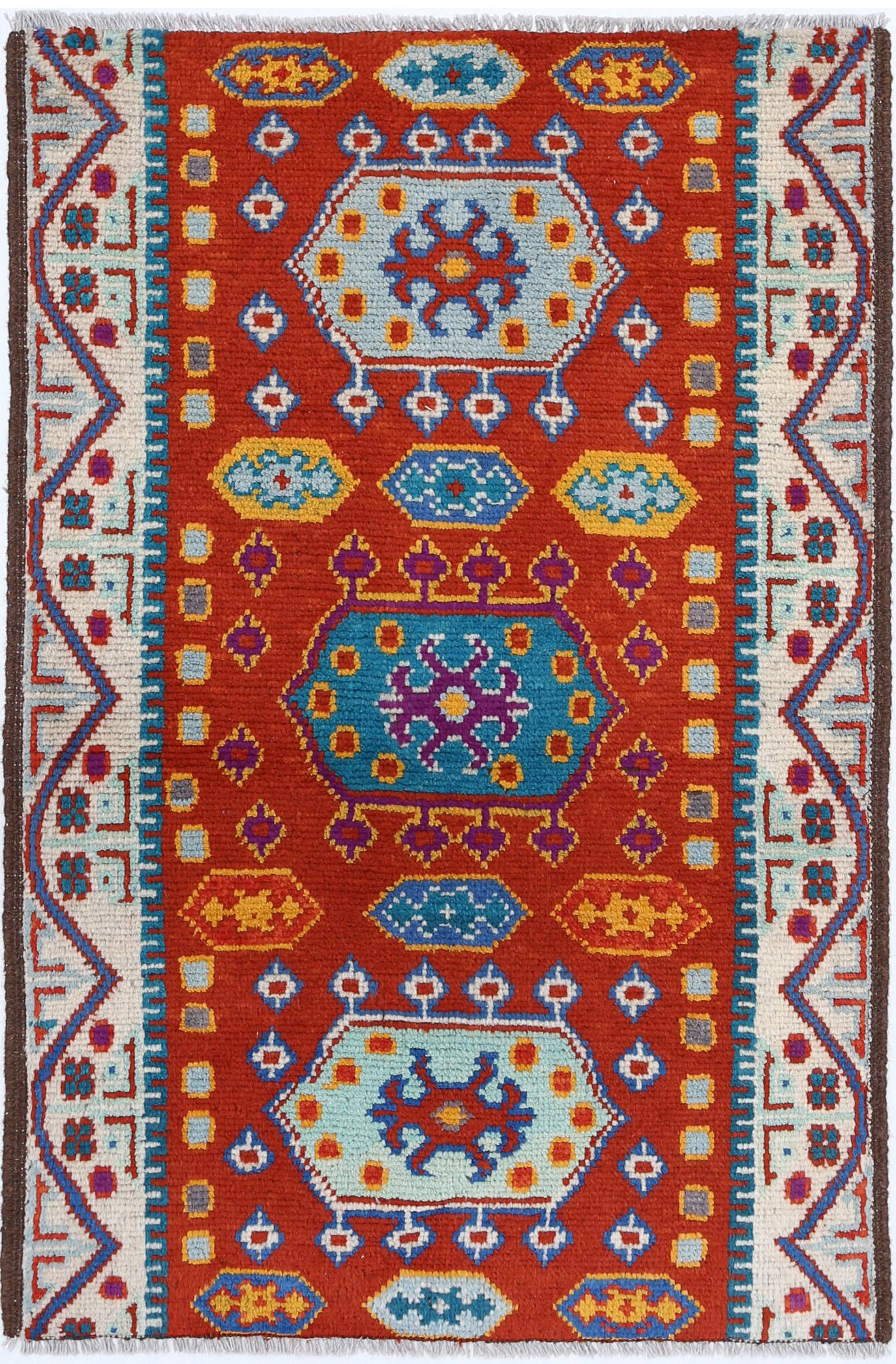 Hand Knotted Baluch Revival Wool Rug - 2'6'' x 4'1''