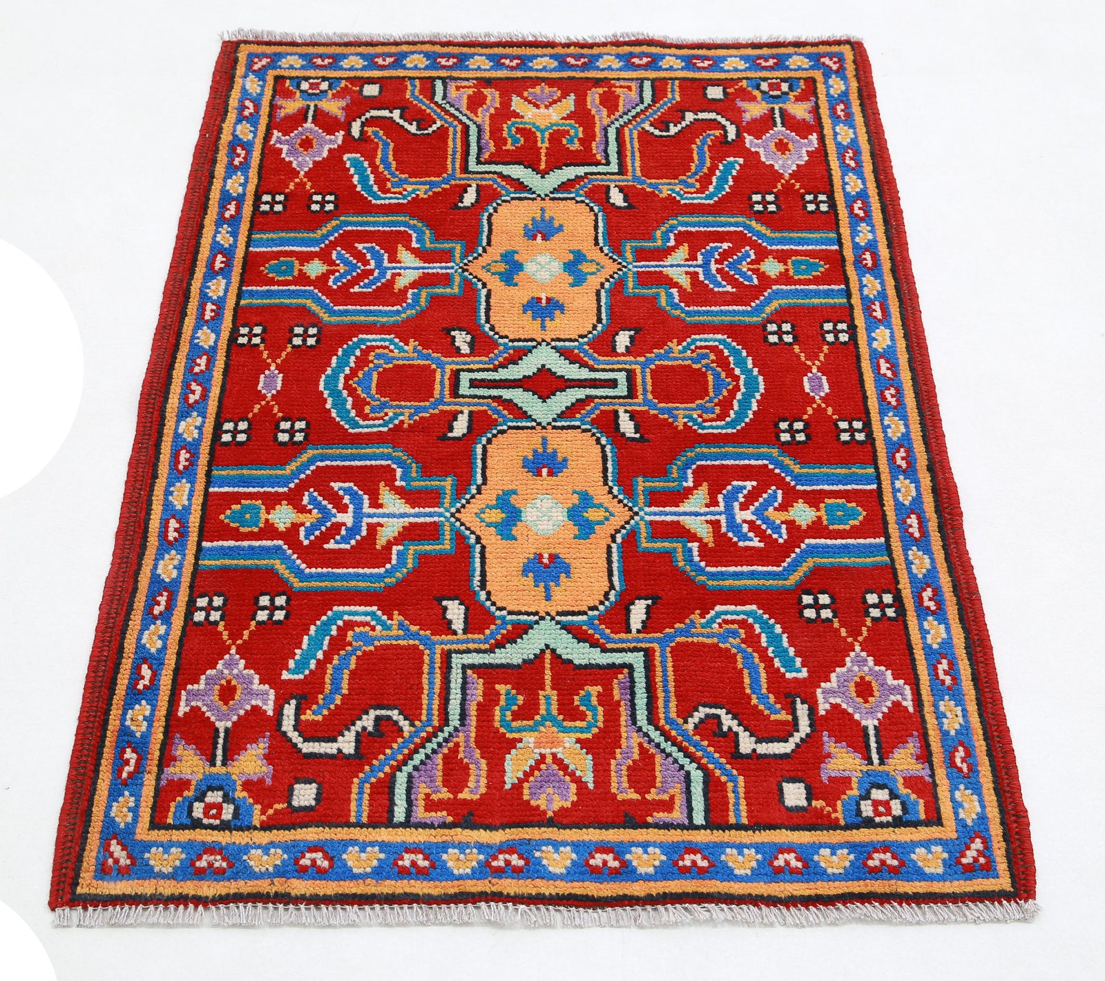 Hand Knotted Baluch Revival Wool Rug - 2'8'' x 3'11''