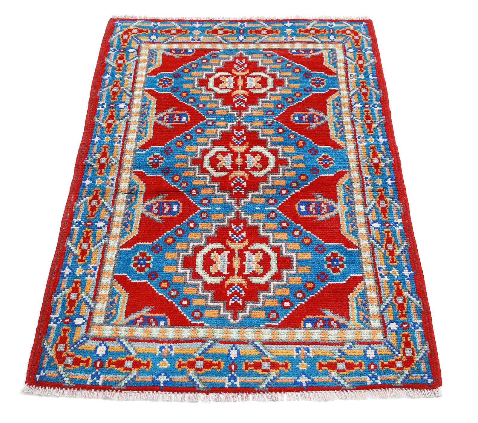 Hand Knotted Baluch Revival Wool Rug - 2'7'' x 4'0''