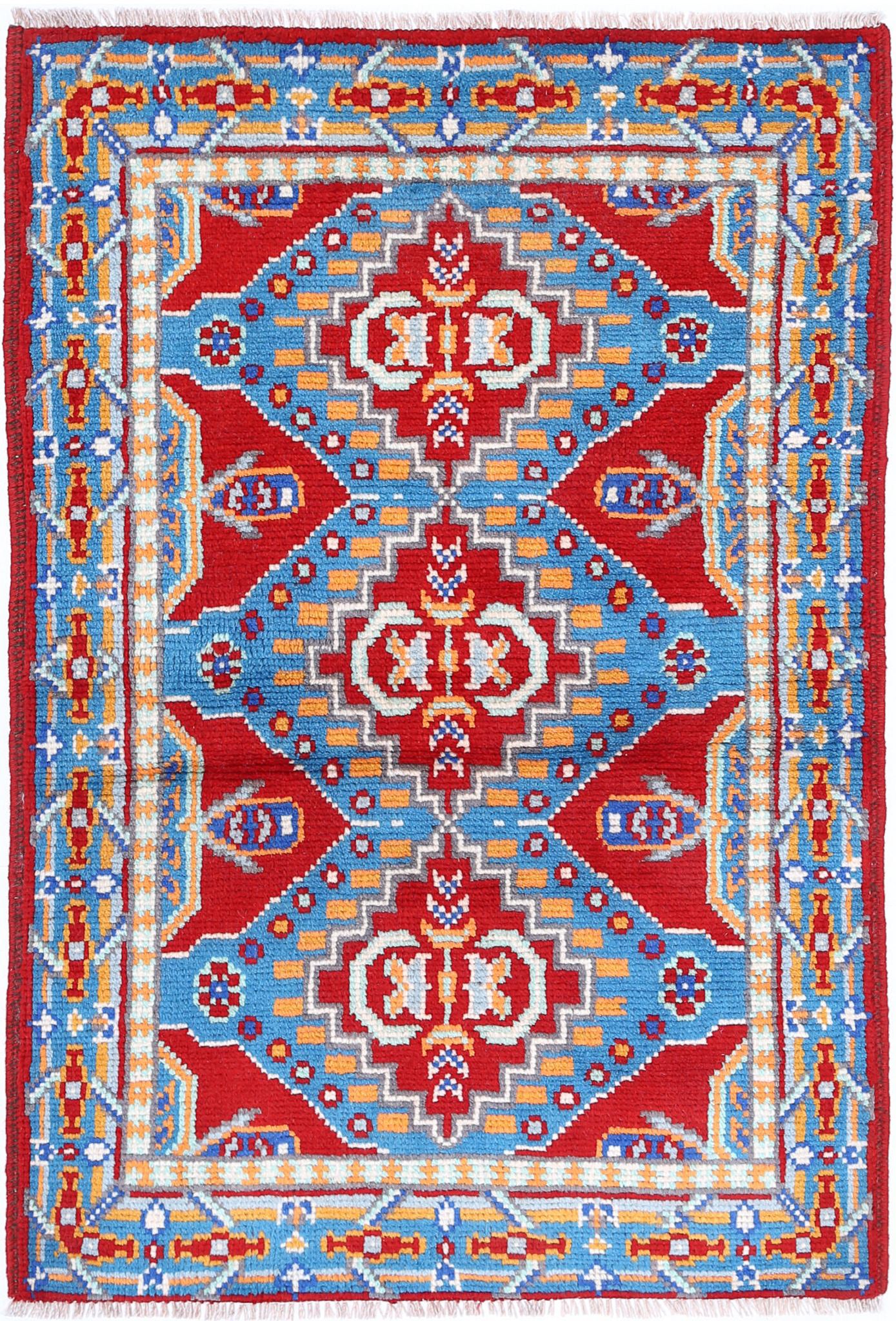 Hand Knotted Baluch Revival Wool Rug - 2'7'' x 4'0''