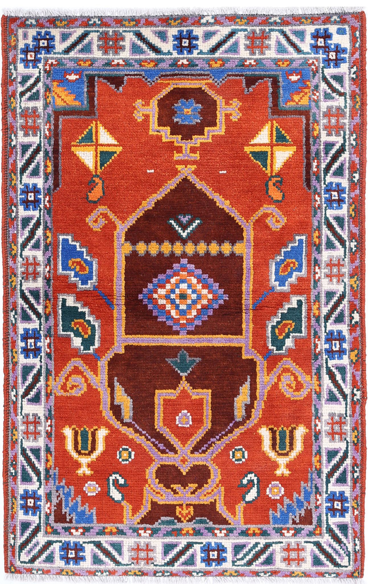 Hand Knotted Baluch Revival Wool Rug - 2'6'' x 4'1''
