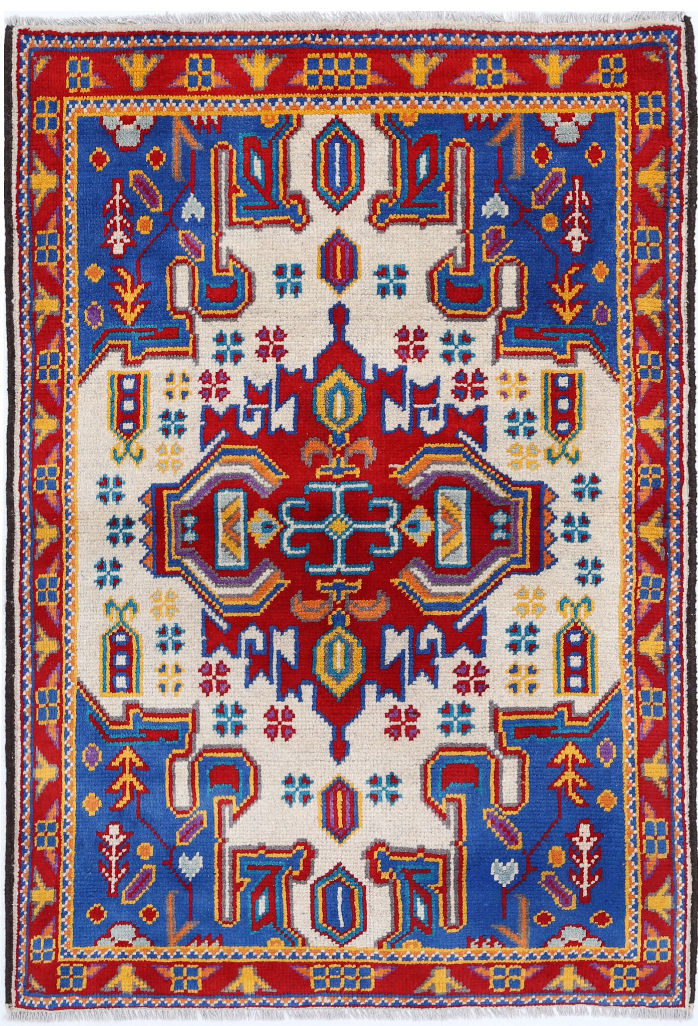 Hand Knotted Baluch Revival Wool Rug - 3'2'' x 4'10''