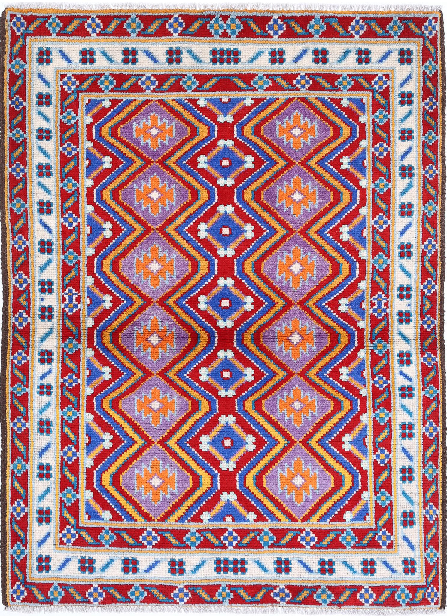 Hand Knotted Baluch Revival Wool Rug - 3'4'' x 4'9''