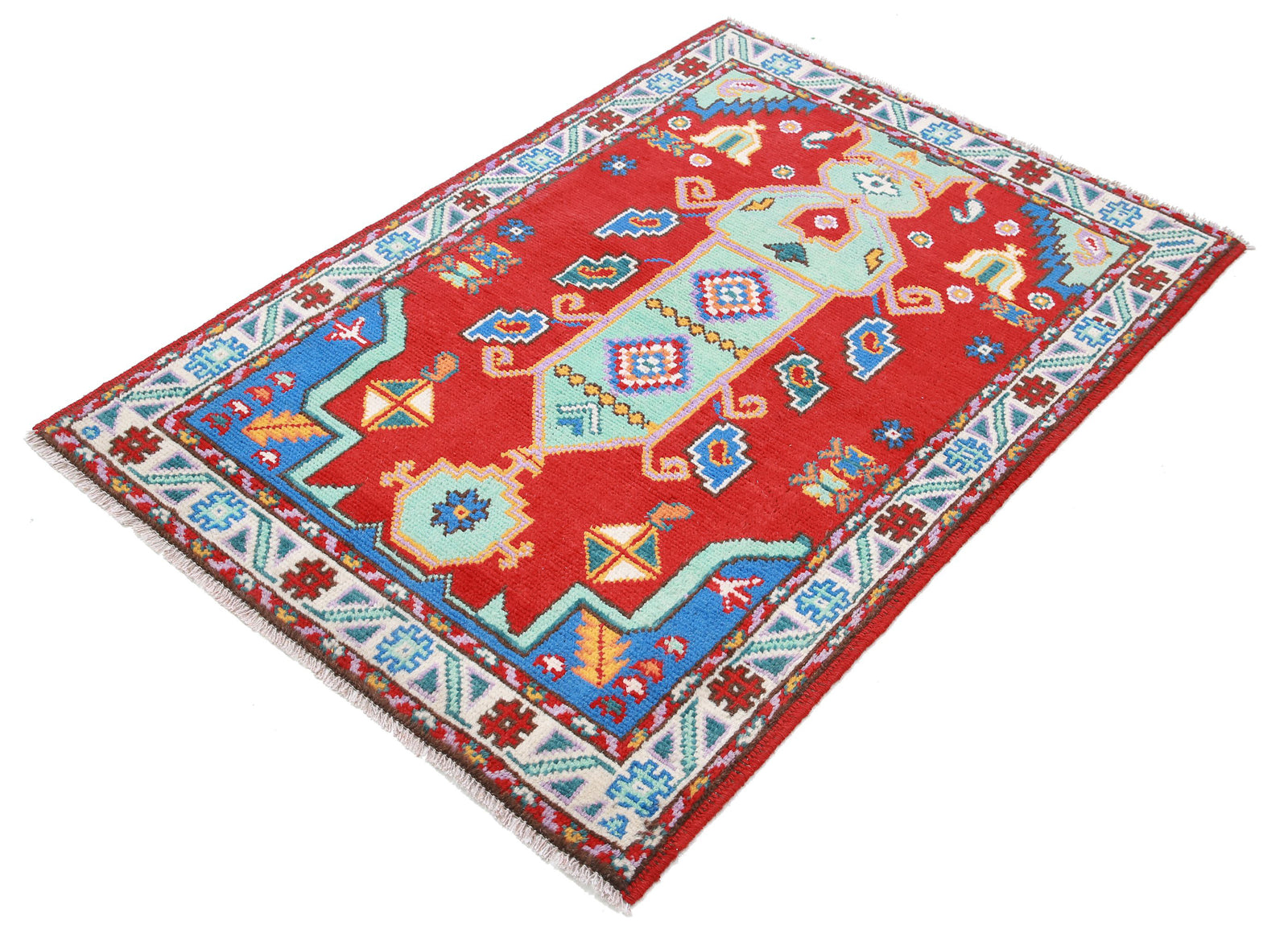 Hand Knotted Baluch Revival Wool Rug - 3'4'' x 4'10''