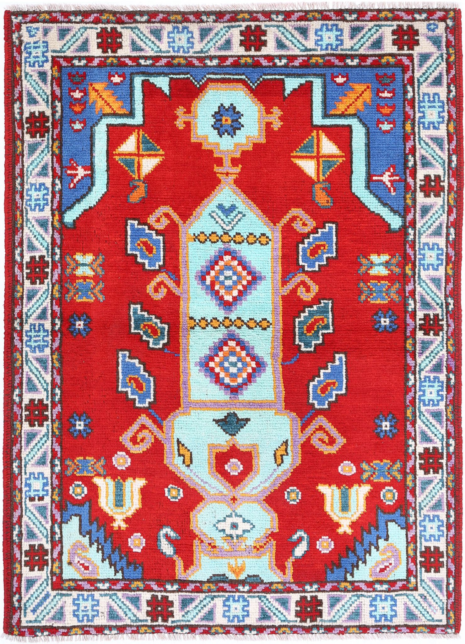 Hand Knotted Baluch Revival Wool Rug - 3'4'' x 4'10''