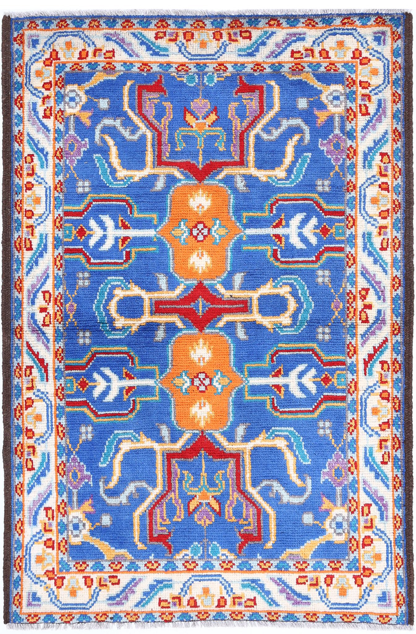 Hand Knotted Baluch Revival Wool Rug - 3'2'' x 5'0''