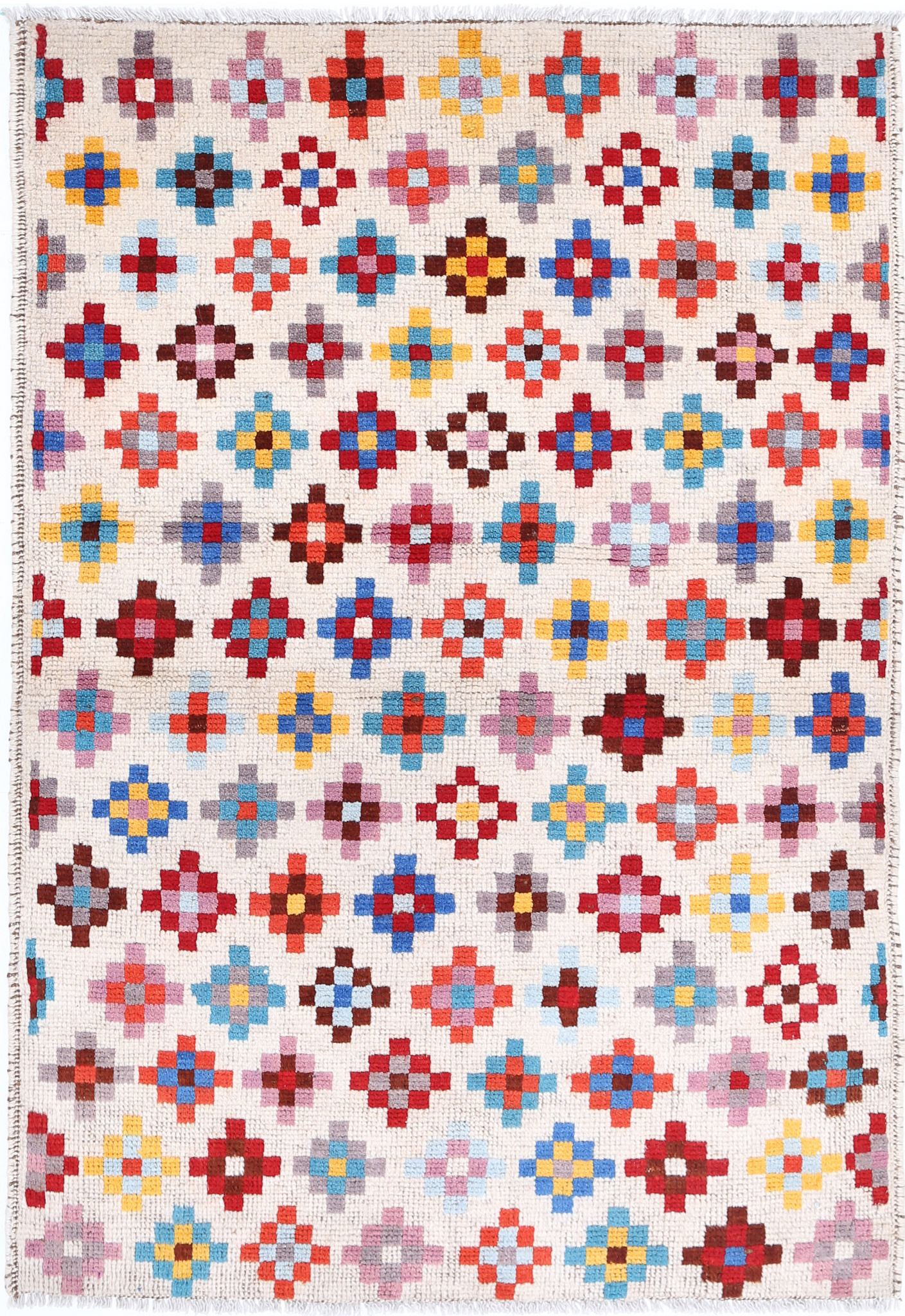 Hand Knotted Baluch Revival Wool Rug - 3'3'' x 4'9''