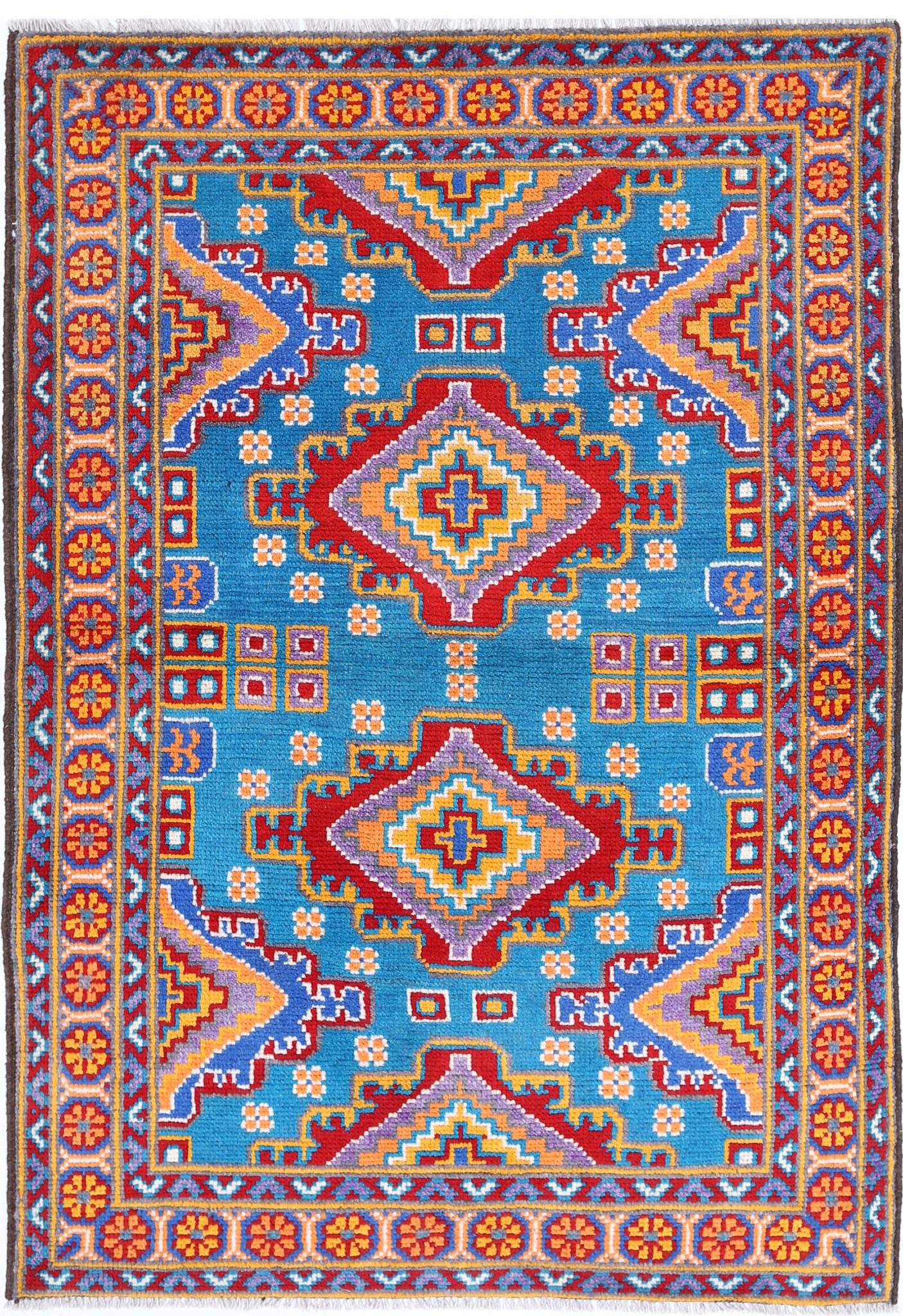 Hand Knotted Baluch Revival Wool Rug - 3'4'' x 5'0''
