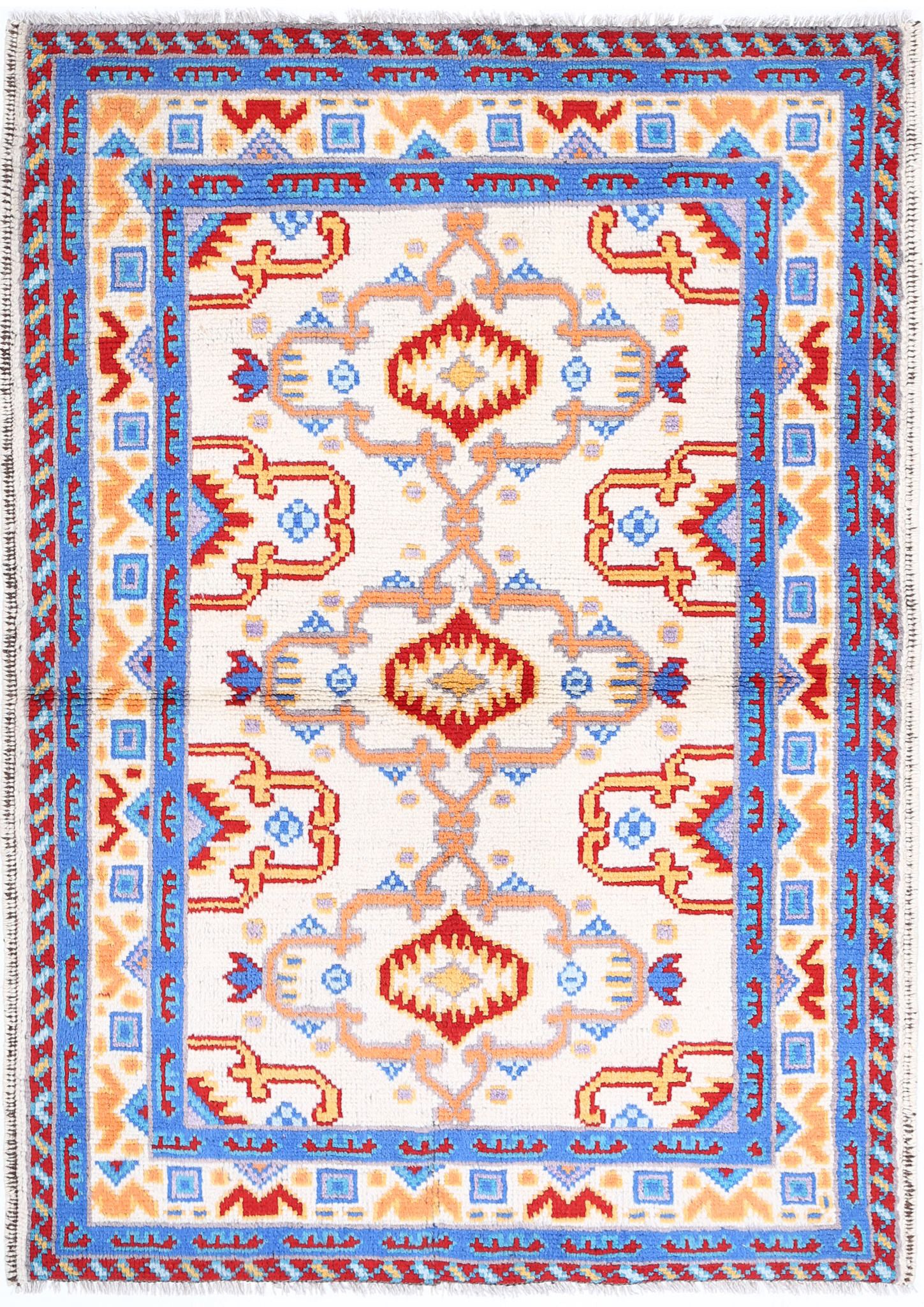 Hand Knotted Baluch Revival Wool Rug - 3'5'' x 5'0''