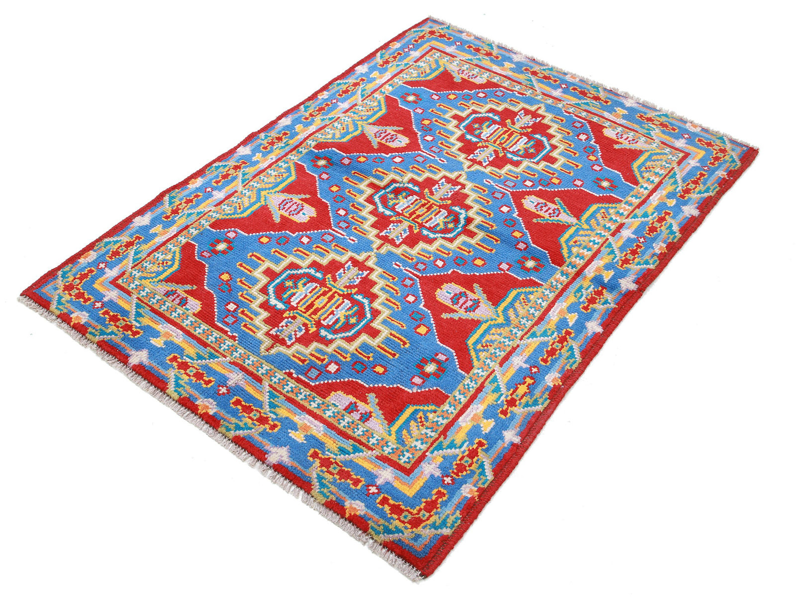 Hand Knotted Baluch Revival Wool Rug - 3'3'' x 4'9''