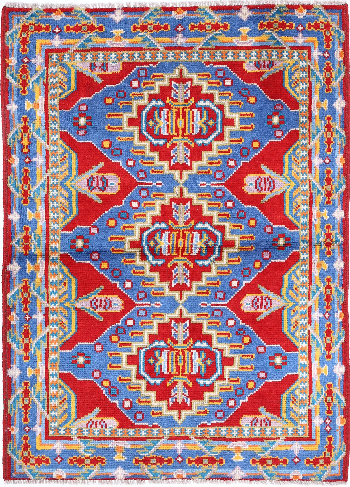 Hand Knotted Baluch Revival Wool Rug - 3'3'' x 4'9''