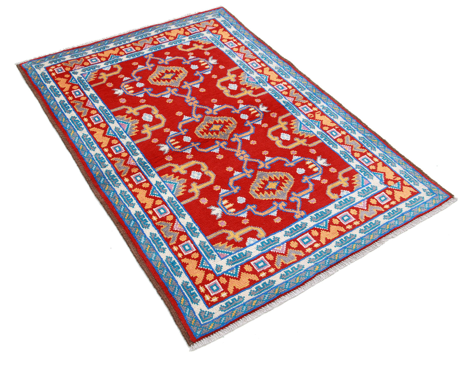 Hand Knotted Baluch Revival Wool Rug - 3'4'' x 4'11''