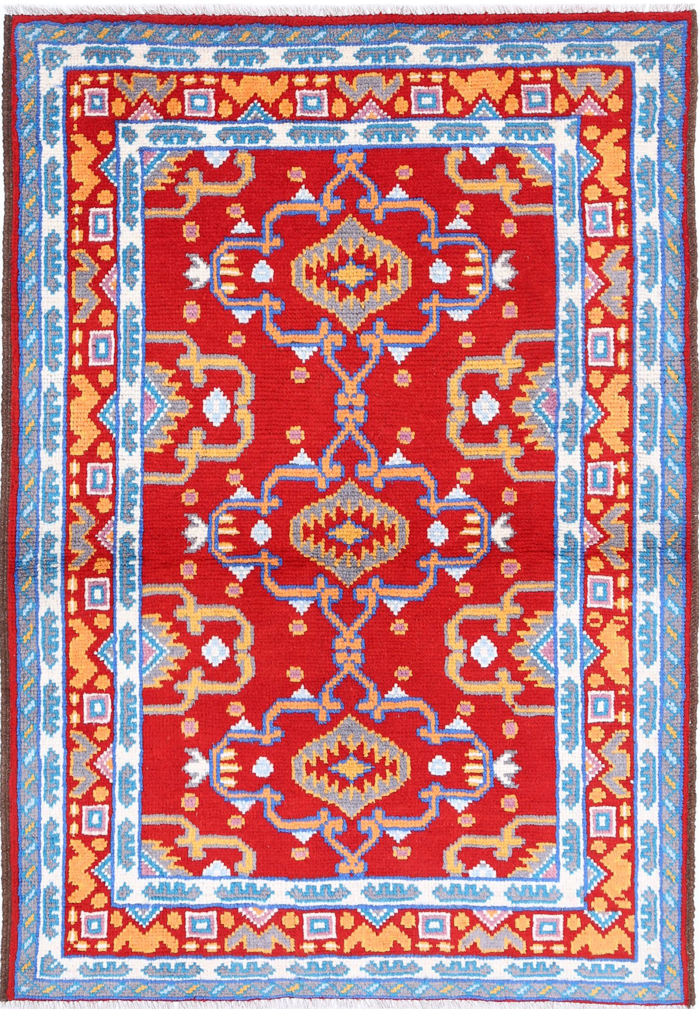 Hand Knotted Baluch Revival Wool Rug - 3'4'' x 4'11''