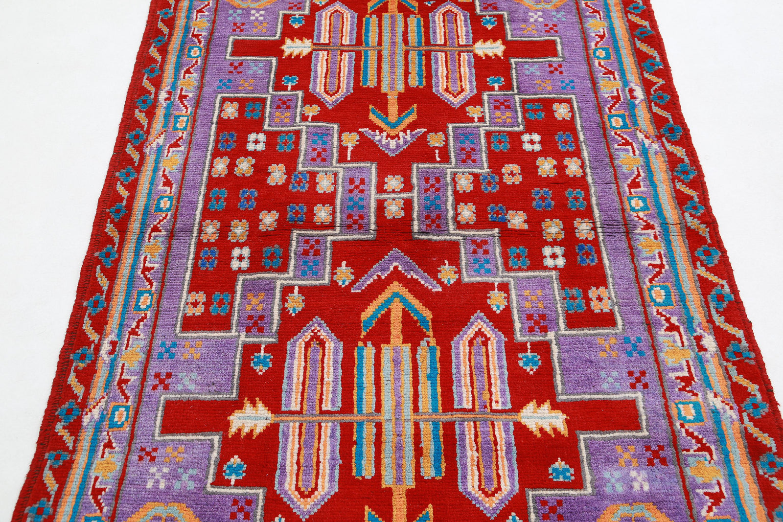 Hand Knotted Baluch Revival Wool Rug - 3'11'' x 6'0''