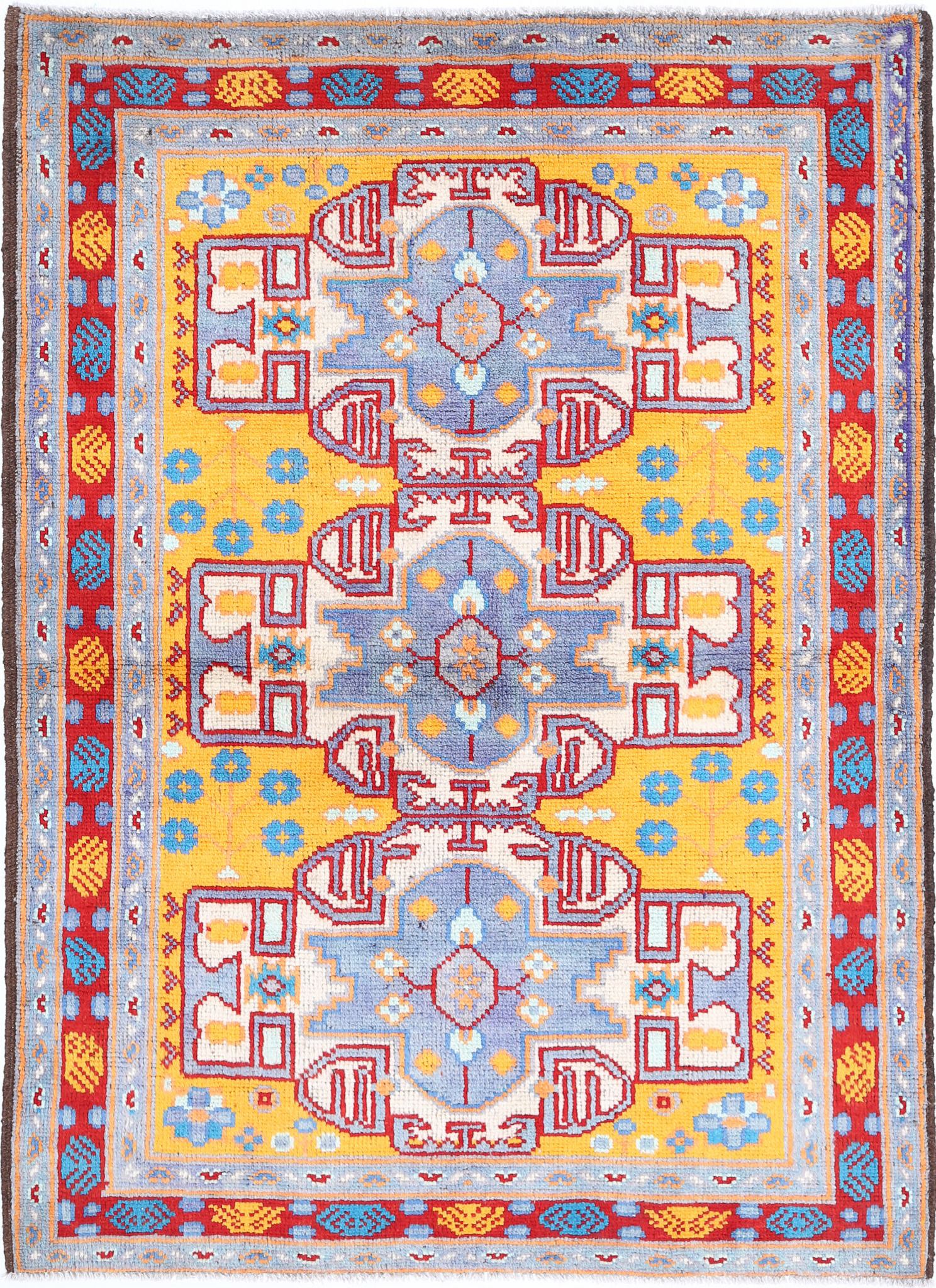 Hand Knotted Baluch Revival Wool Rug - 3'11'' x 5'6''