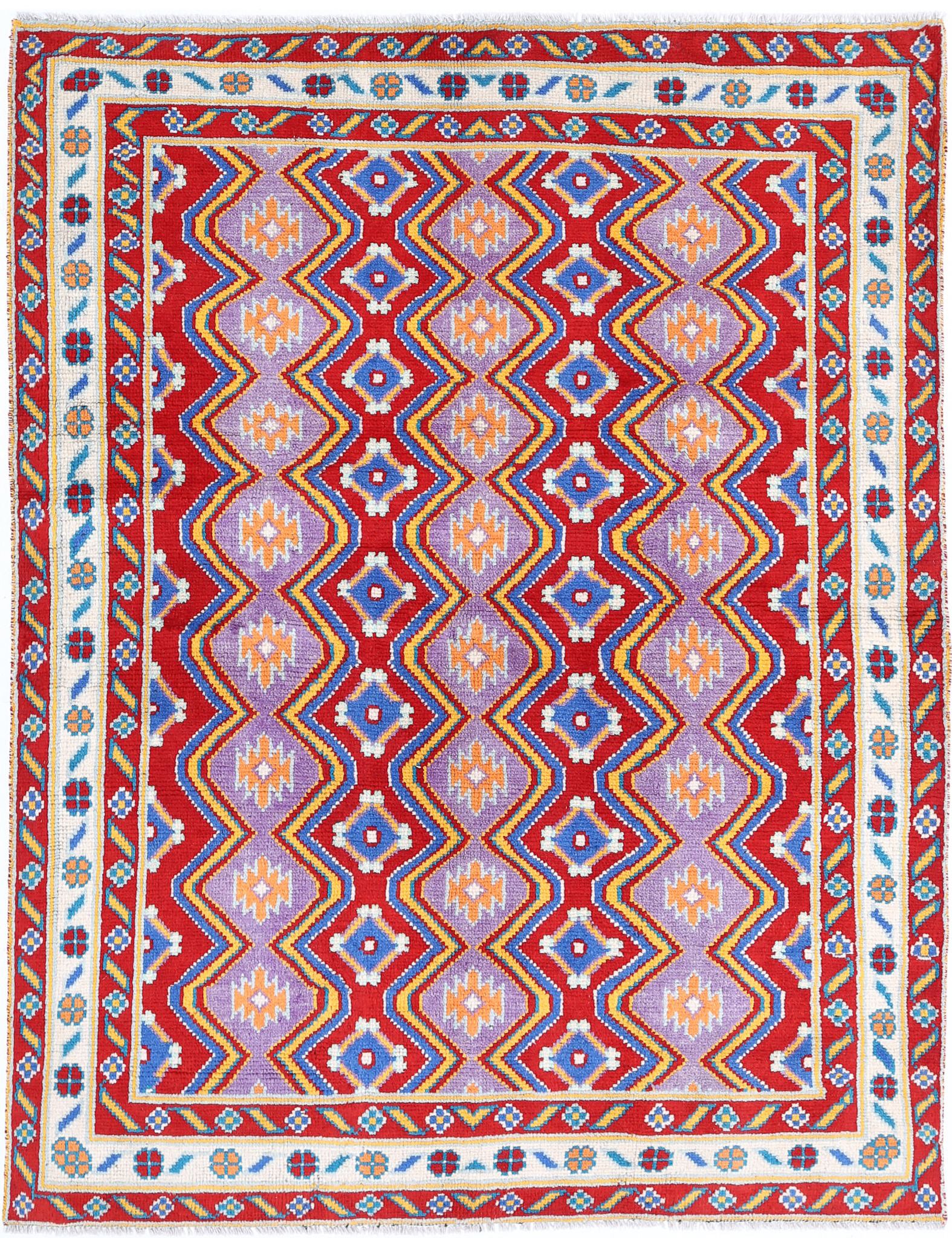 Hand Knotted Baluch Revival Wool Rug - 4'9'' x 6'6''