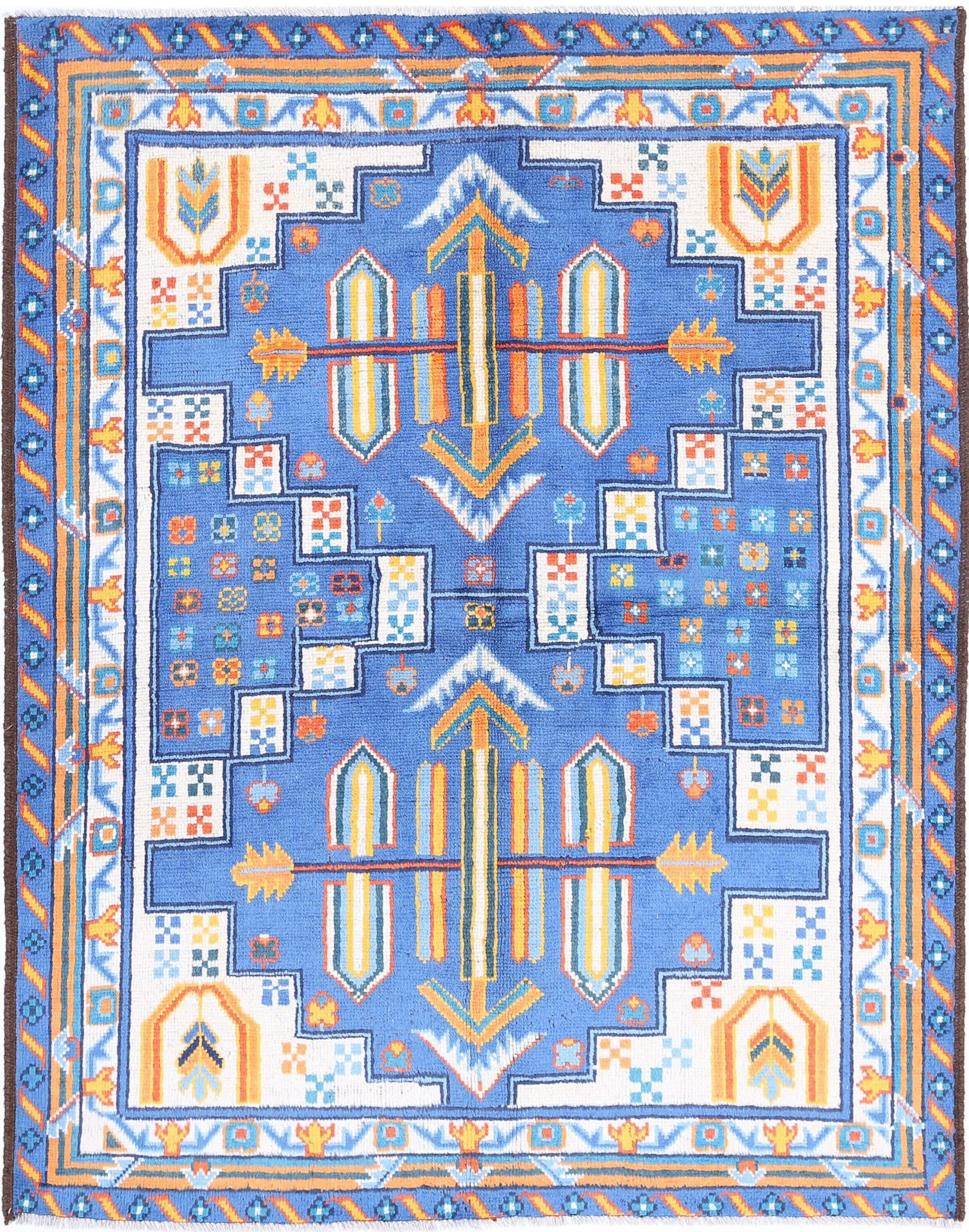 Hand Knotted Baluch Revival Wool Rug - 4'11'' x 6'6''