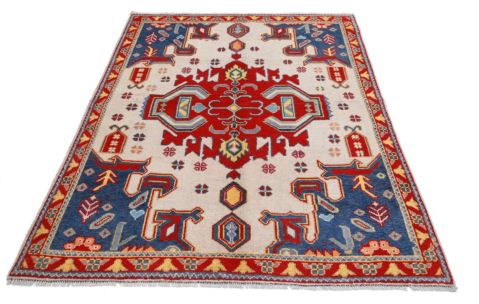Hand Knotted Baluch Revival Wool Rug - 4'10'' x 6'6''