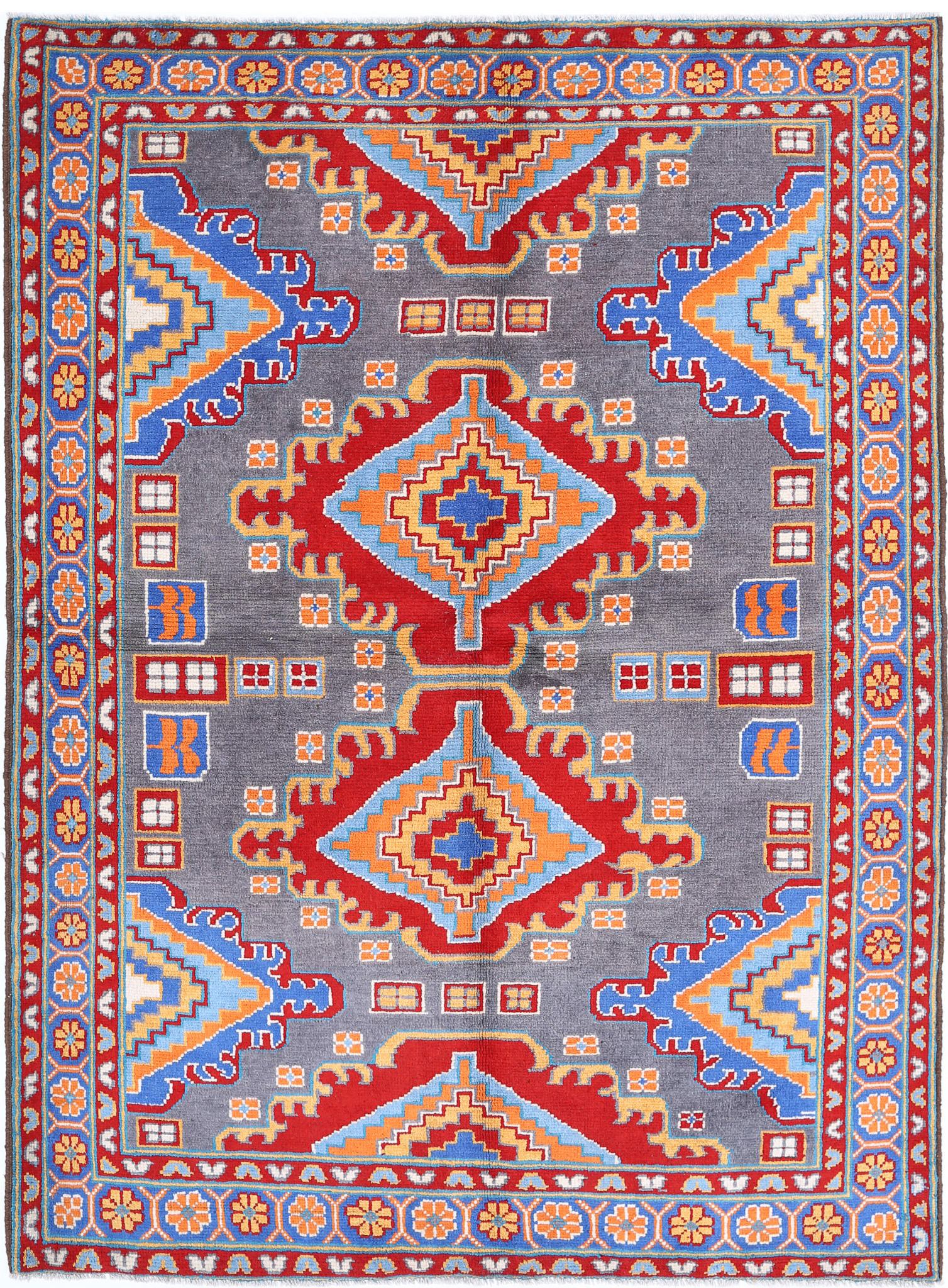Hand Knotted Baluch Revival Wool Rug - 5'8'' x 7'9''