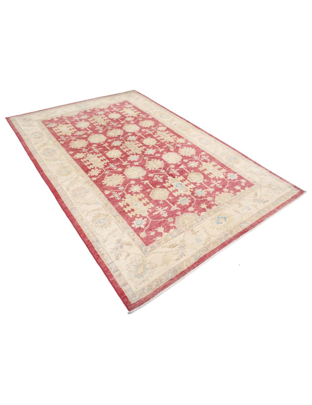Hand Knotted Ziegler Wool Rug - 5'6'' x 8'2''