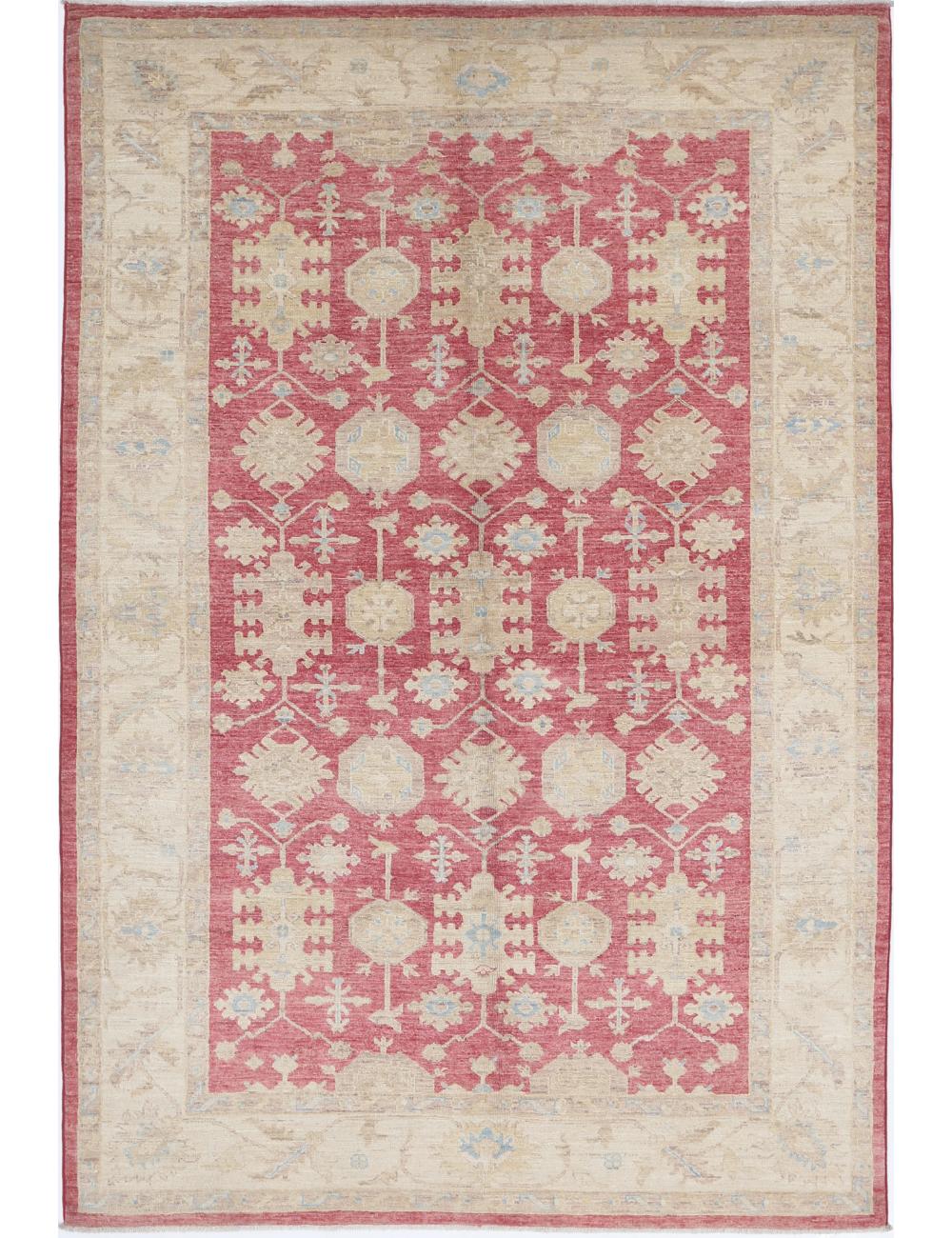 Hand Knotted Ziegler Wool Rug - 5'6'' x 8'2''