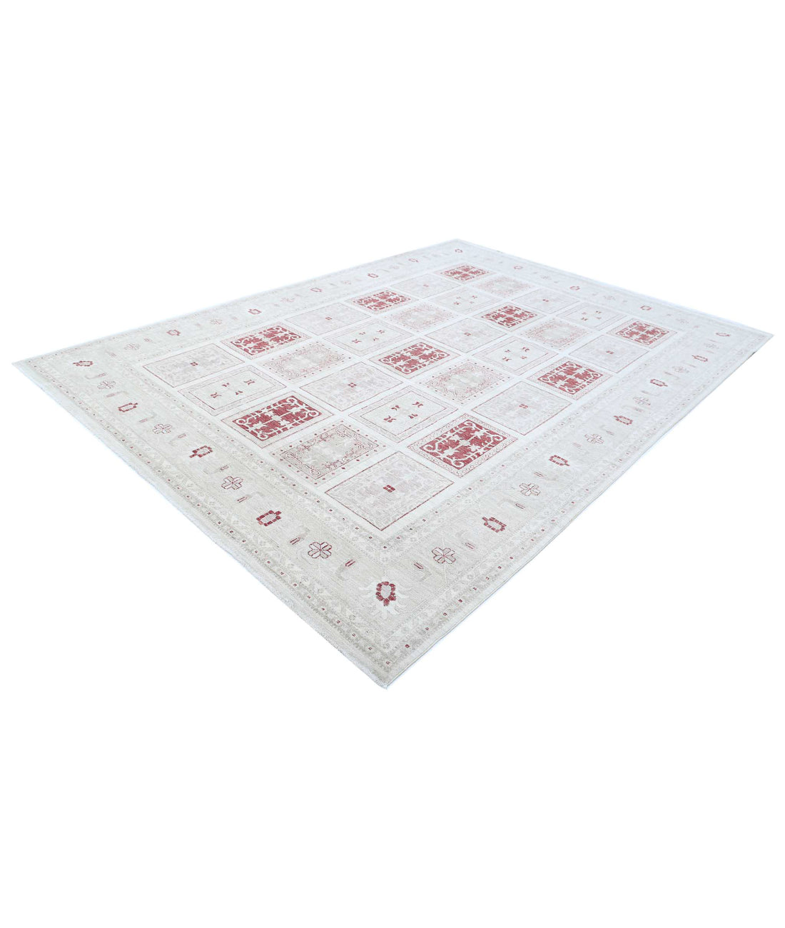 Hand Knotted Serenity Wool Rug - 8'1'' x 11'2'' 8'1'' x 11'2'' (243 X 335) / Ivory / Red