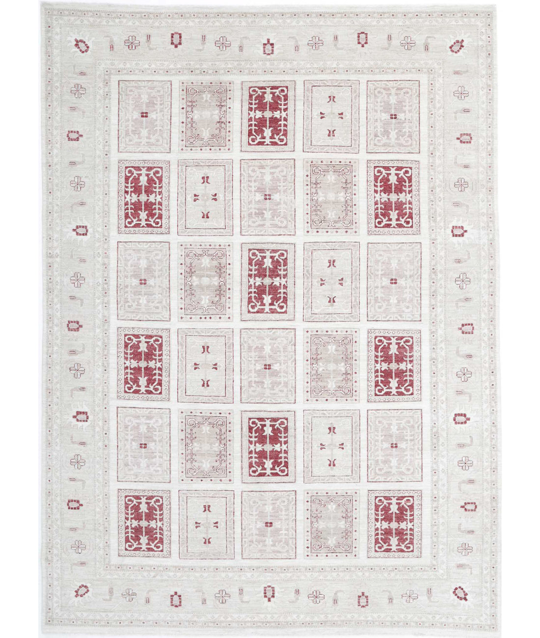 Hand Knotted Serenity Wool Rug - 8&#39;1&#39;&#39; x 11&#39;2&#39;&#39; 8&#39;1&#39;&#39; x 11&#39;2&#39;&#39; (243 X 335) / Ivory / Red