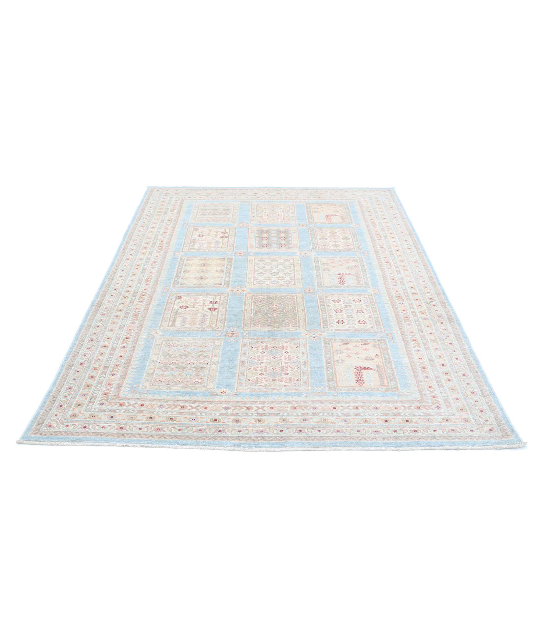 Hand Knotted Serenity Wool Rug - 5'7'' x 7'11'' 5'7'' x 7'11'' (168 X 238) / Blue / Ivory
