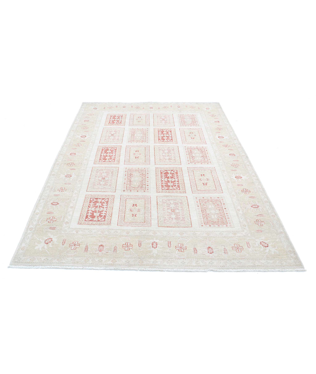 Hand Knotted Serenity Wool Rug - 5'6'' x 8'0'' 5'6'' x 8'0'' (165 X 240) / Ivory / Gold