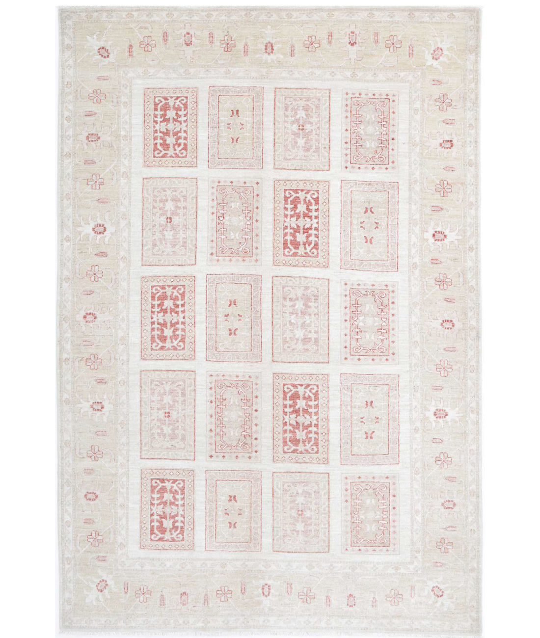Hand Knotted Serenity Wool Rug - 5'6'' x 8'0'' 5'6'' x 8'0'' (165 X 240) / Ivory / Gold
