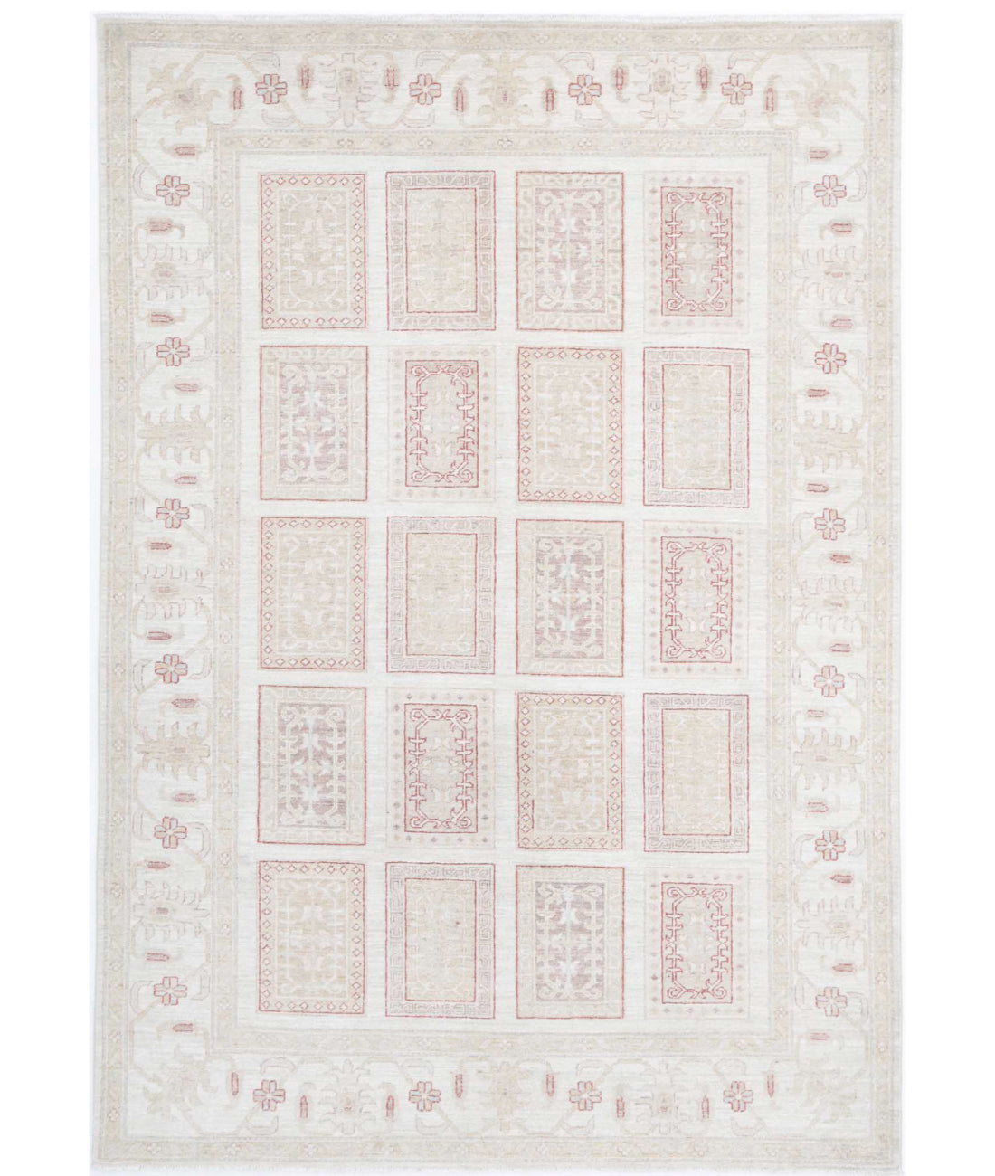 Hand Knotted Serenity Wool Rug - 5&#39;6&#39;&#39; x 7&#39;11&#39;&#39; 5&#39;6&#39;&#39; x 7&#39;11&#39;&#39; (165 X 238) / Ivory / Red