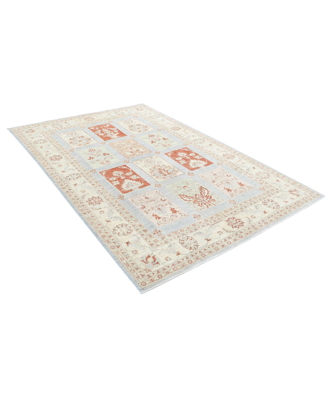 Hand Knotted Serenity Wool Rug - 5'7'' x 8'6'' 5'7'' x 8'6'' (168 X 255) / Blue / Ivory