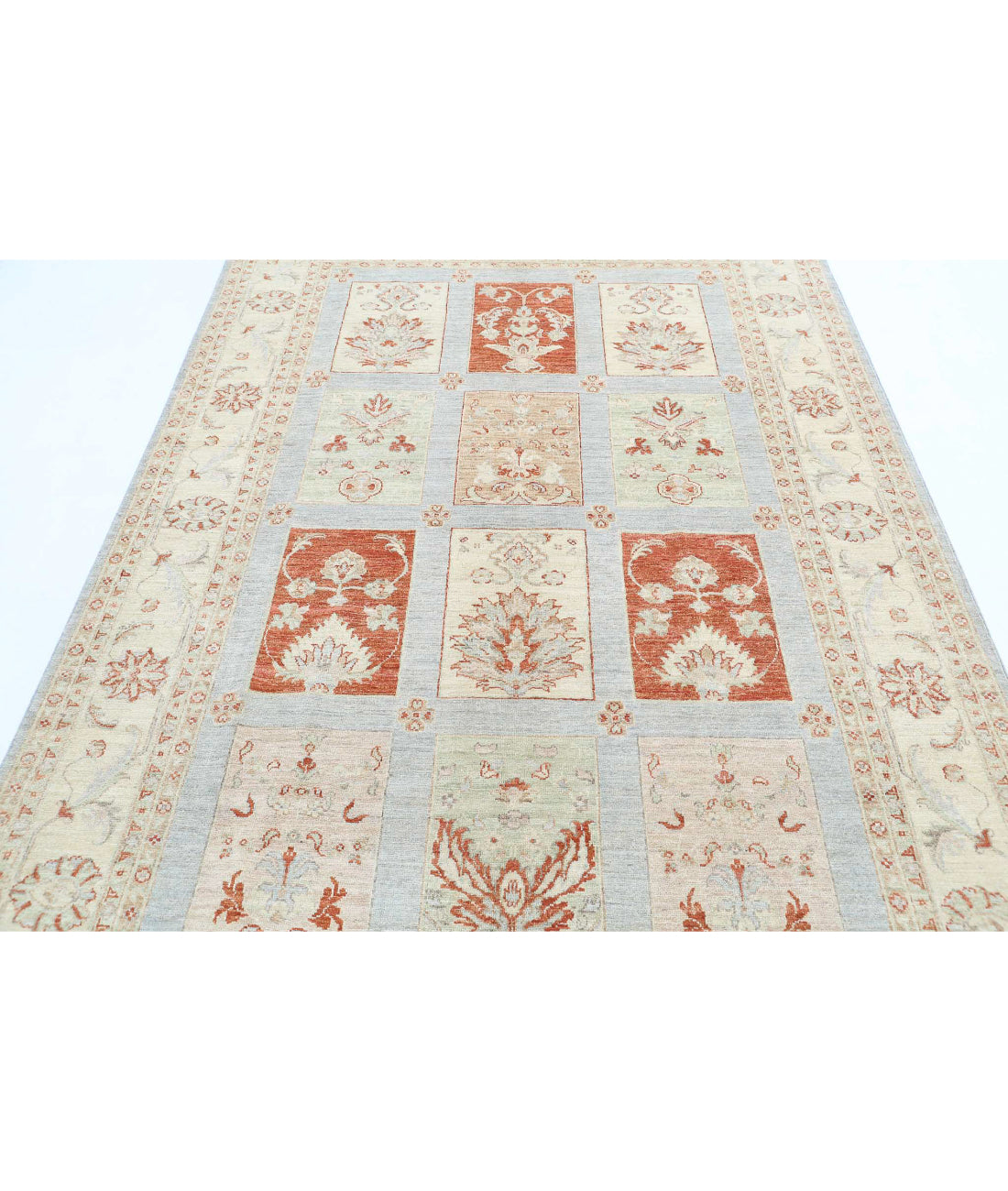 Hand Knotted Serenity Wool Rug - 5'7'' x 8'6'' 5'7'' x 8'6'' (168 X 255) / Blue / Ivory