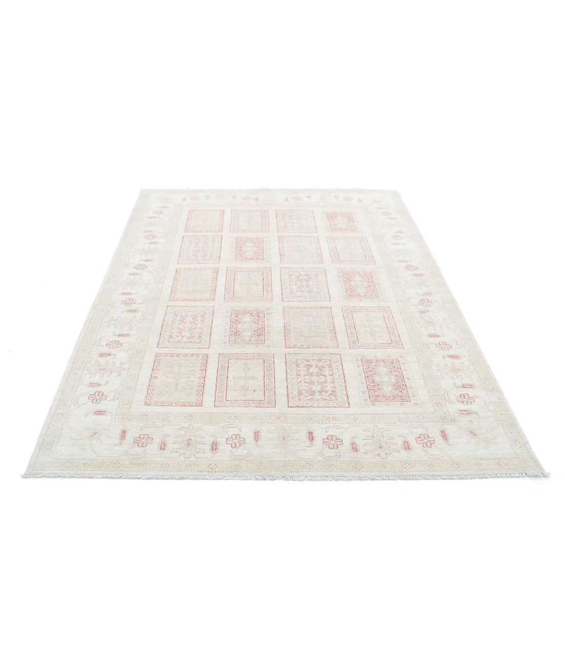 Hand Knotted Serenity Wool Rug - 5'6'' x 7'1'' 5'6'' x 7'1'' (165 X 213) / Ivory / Grey