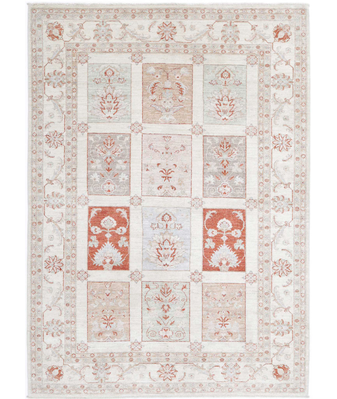 Hand Knotted Serenity Wool Rug - 5&#39;6&#39;&#39; x 7&#39;7&#39;&#39; 5&#39;6&#39;&#39; x 7&#39;7&#39;&#39; (165 X 228) / Ivory / Red