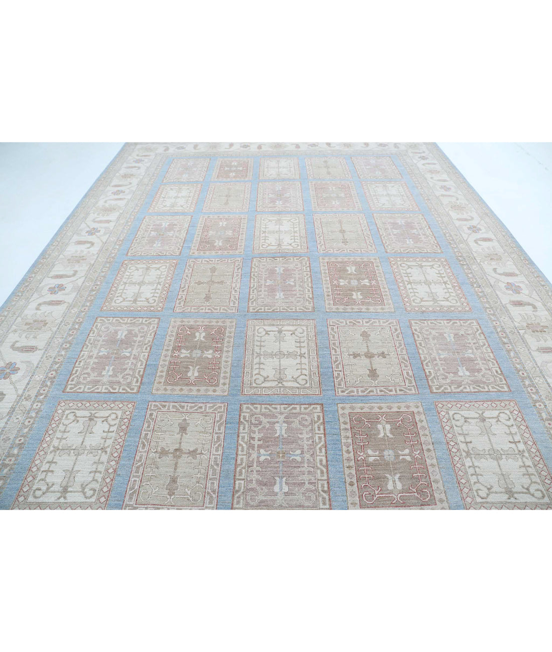 Hand Knotted Serenity Wool Rug - 9'10'' x 13'0'' 9'10'' x 13'0'' (295 X 390) / Blue / Ivory