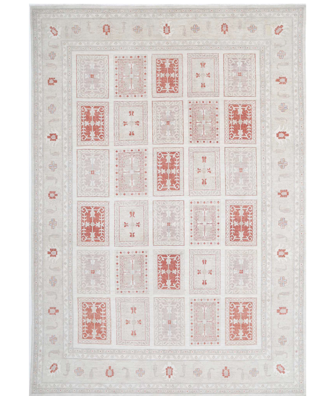 Hand Knotted Serenity Wool Rug - 9'8'' x 13'8'' 9'8'' x 13'8'' (290 X 410) / Ivory / Gold