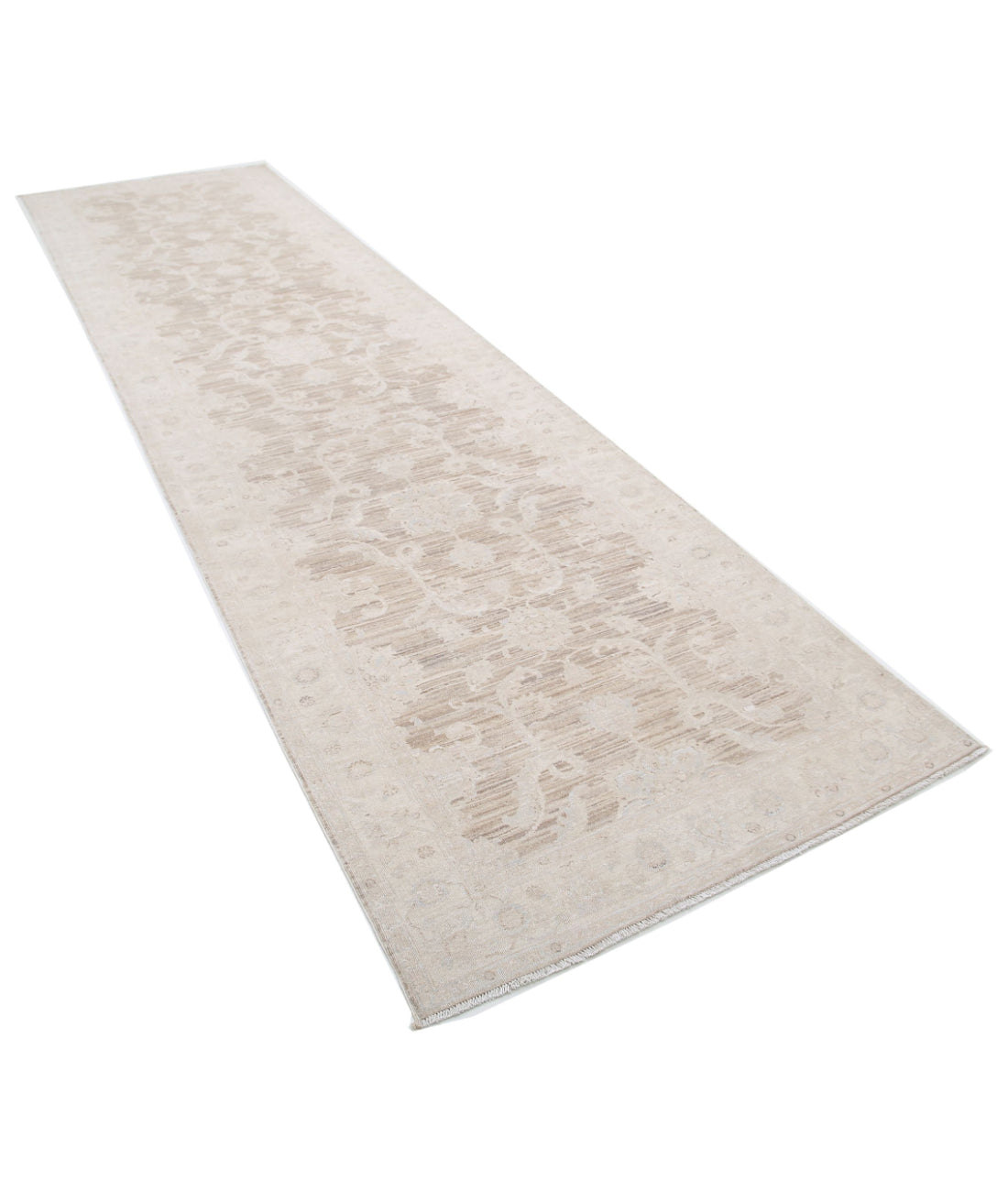 Hand Knotted Serenity Wool Rug - 4'0'' x 15'1'' 4'0'' x 15'1'' (120 X 453) / Brown / Ivory