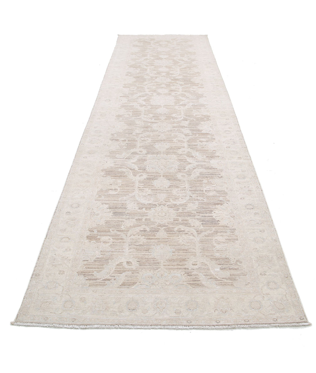 Hand Knotted Serenity Wool Rug - 4'0'' x 15'1'' 4'0'' x 15'1'' (120 X 453) / Brown / Ivory