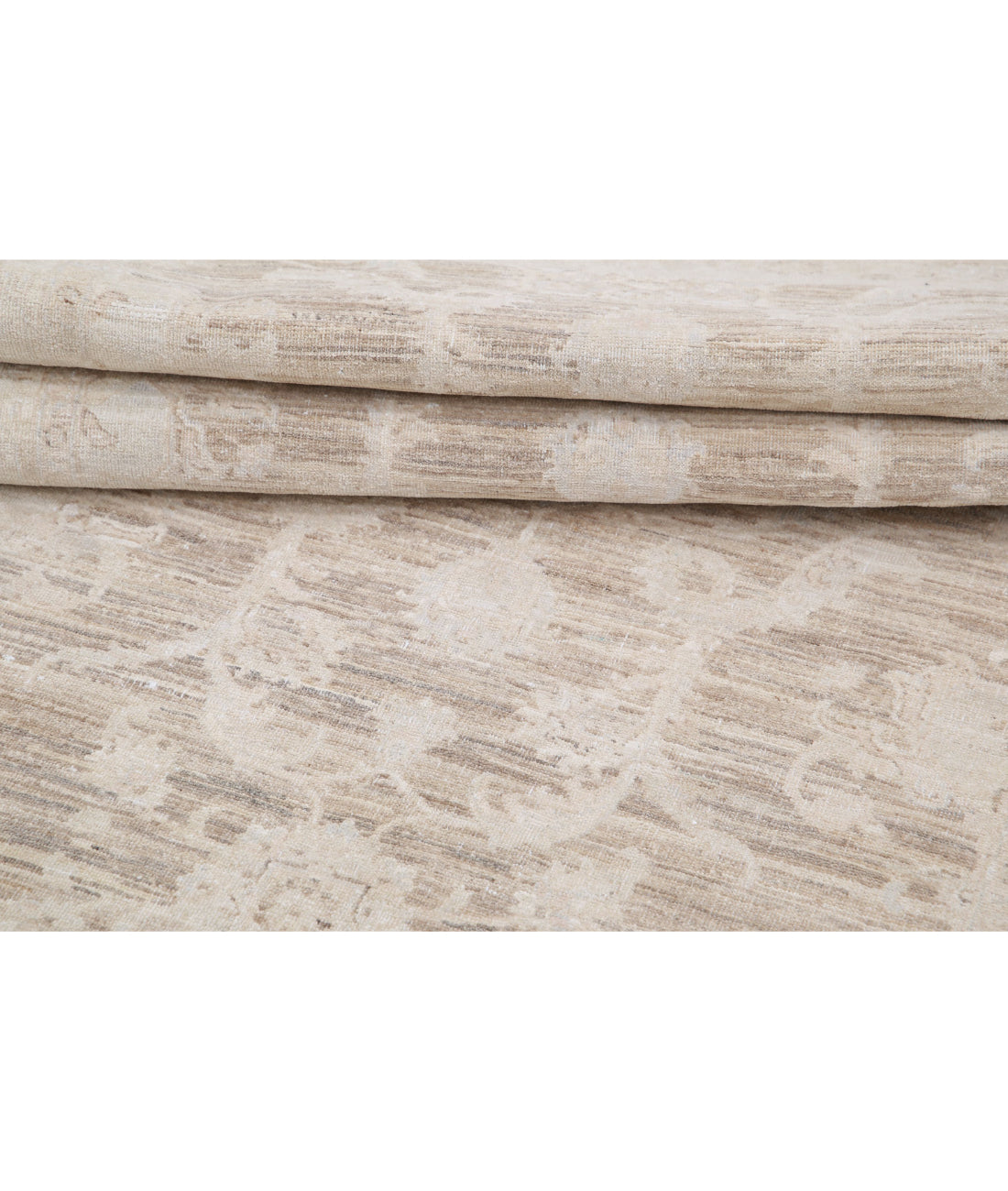 Hand Knotted Serenity Wool Rug - 4'0'' x 15'1'' 4'0'' x 15'1'' (120 X 453) / Brown / Ivory