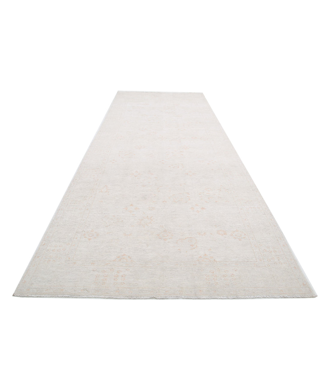 Hand Knotted Serenity Wool Rug - 5'10'' x 16'3'' 5'10'' x 16'3'' (175 X 488) / Ivory / Orange