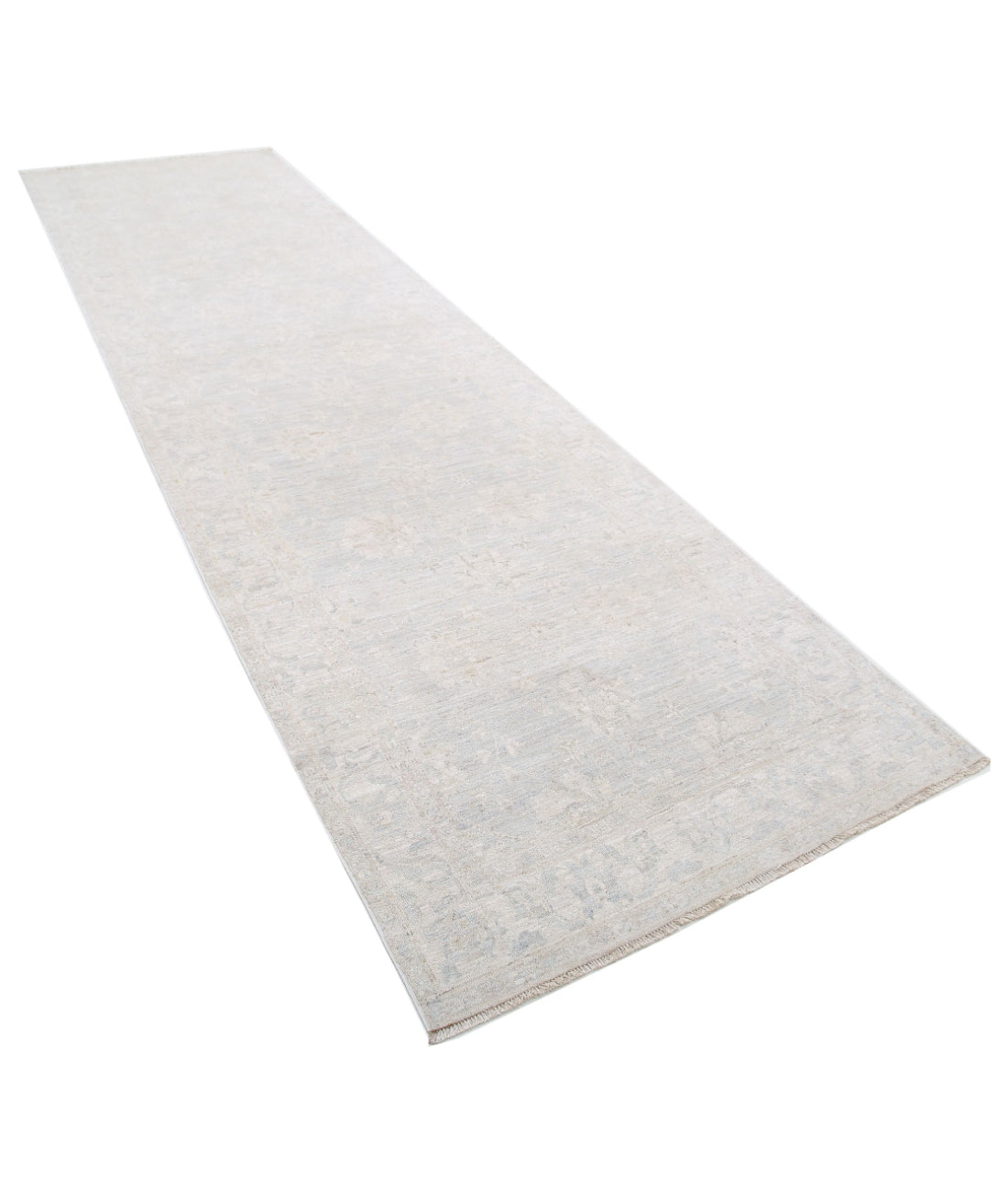 Hand Knotted Serenity Wool Rug - 3'11'' x 14'2'' 3'11'' x 14'2'' (118 X 425) / Grey / Ivory