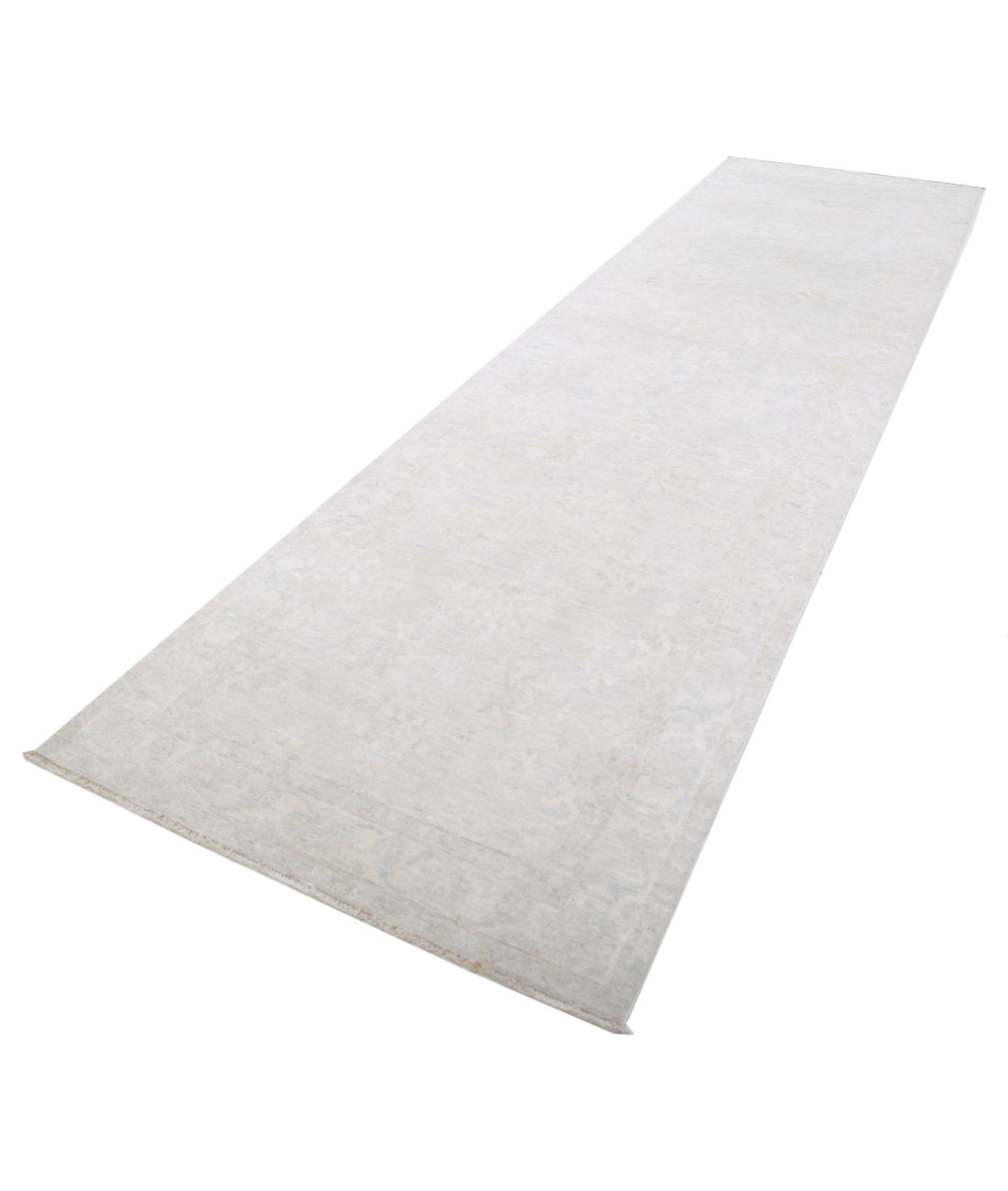 Hand Knotted Serenity Wool Rug - 3'11'' x 14'2'' 3'11'' x 14'2'' (118 X 425) / Grey / Ivory